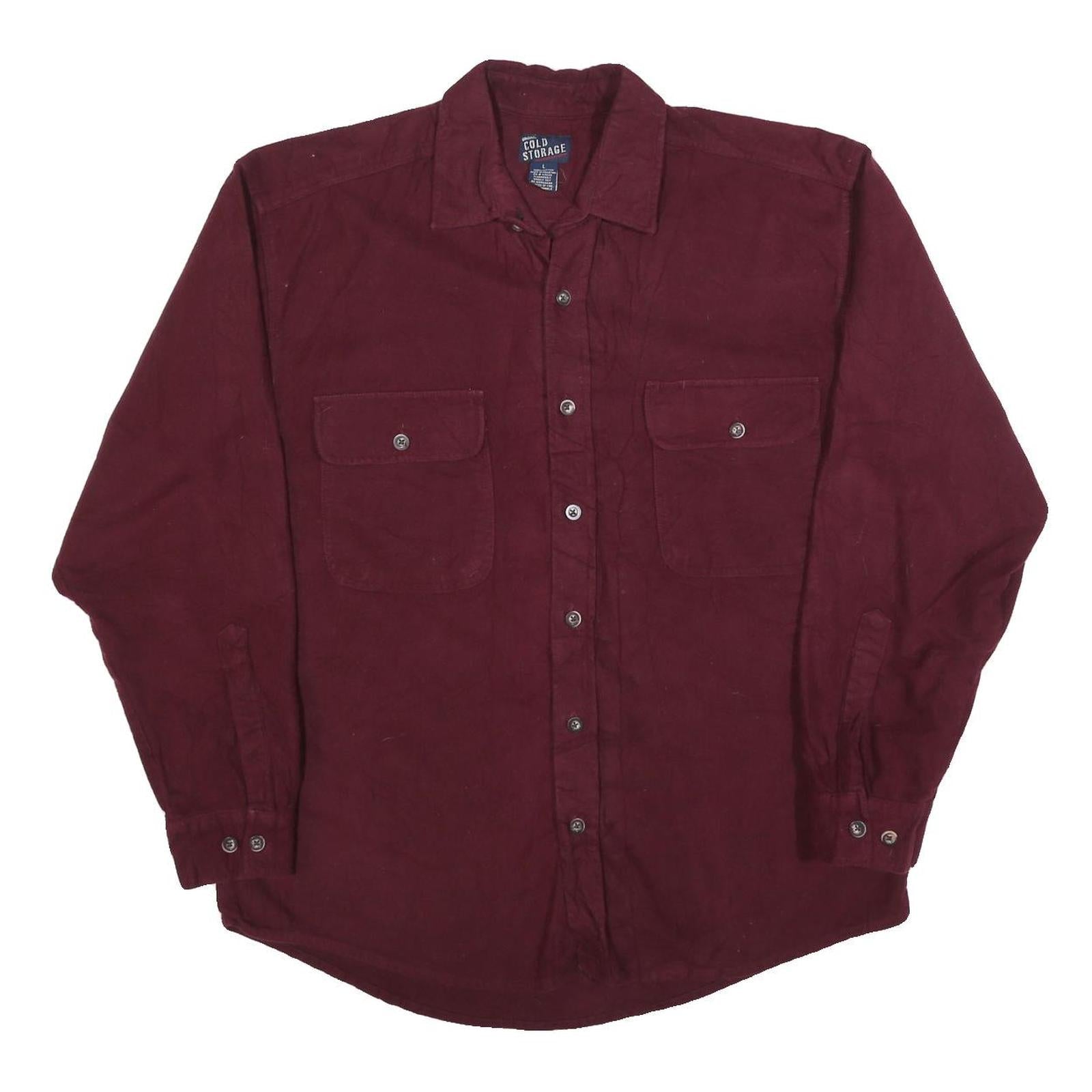 Buy COLD STORAGE Mens Maroon Cotton Blend Shirt L Button Front Casual Workwear Refurbished - $19.49 COLD STORAGE Mens Maroon Cotton Blend Shirt L Button Front Casual Workwear Refurbished - N/A refurbished available on Cerqular