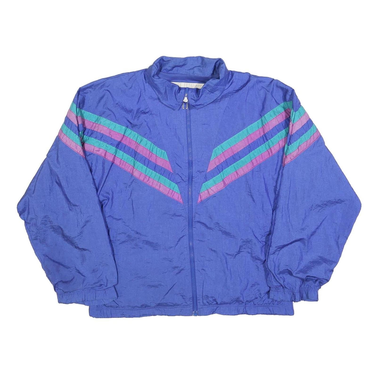 SAN FRANCISCO Womens Blue Zip Jacket L Polyester Blend Colourblock Casual Refurbished - N/A refurbished available on Cerqular