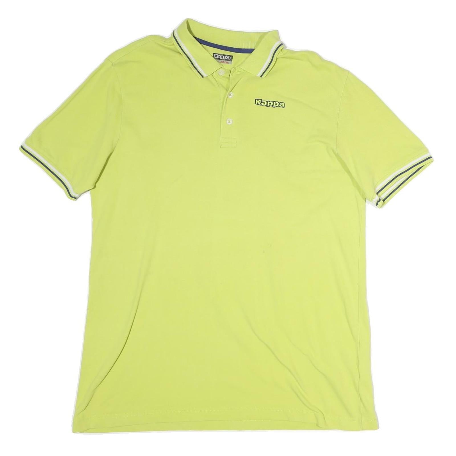 KAPPA Mens Yellow Short Sleeve Polo Shirt L Cotton Casual Sports Logo Refurbished - N/A refurbished available on Cerqular