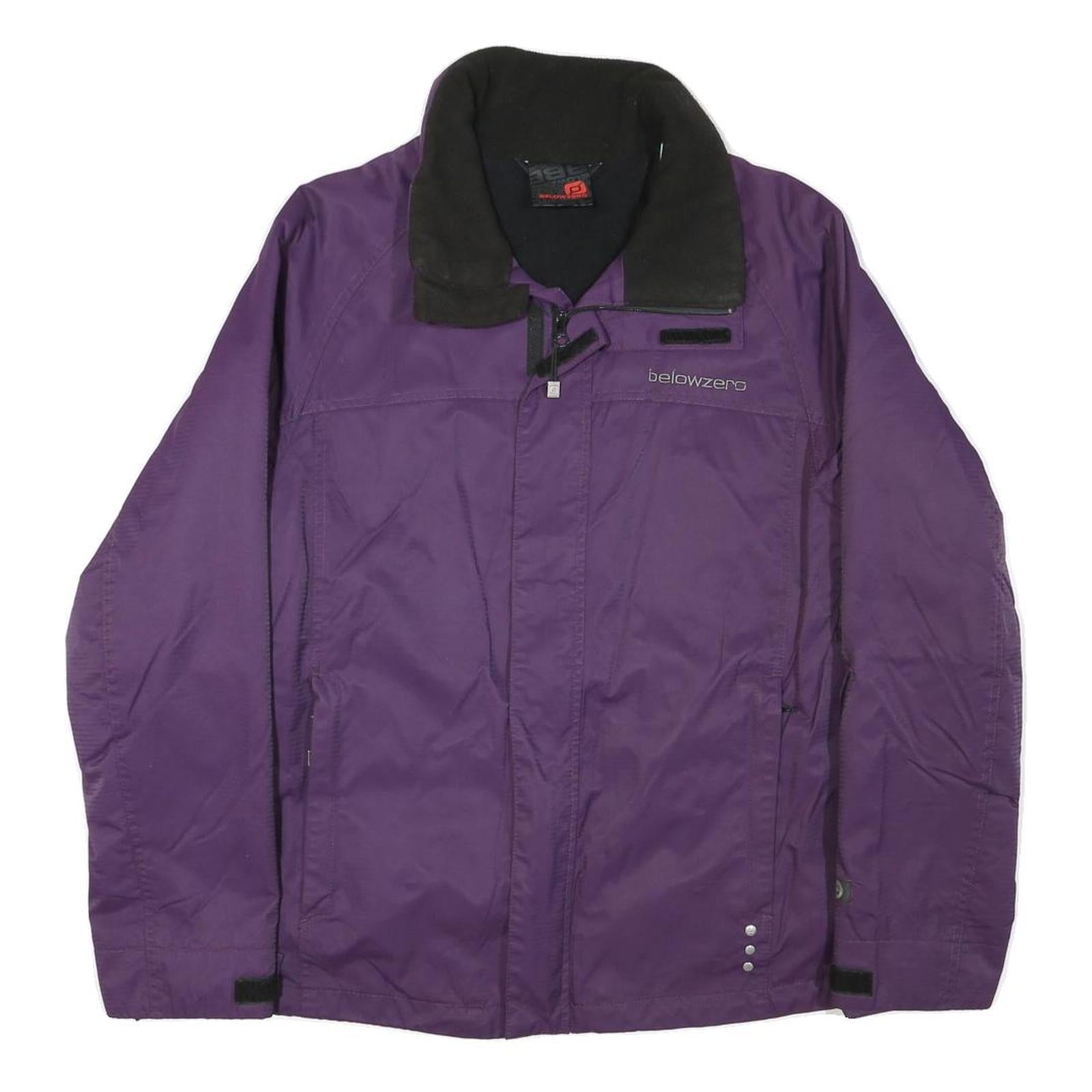 BELOW ZERO Mens Purple & Black Outdoor Zip Up Jacket L Polyester Blend Woven Refurbished - N/A refurbished available on Cerqular