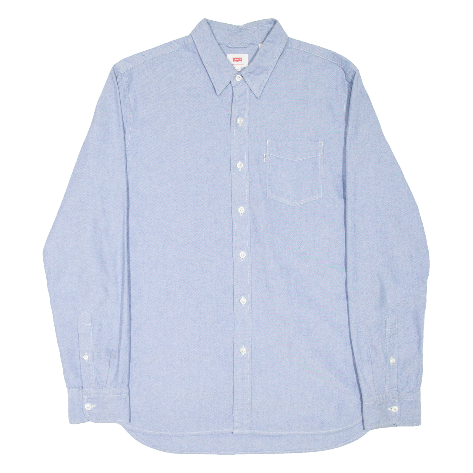 LEVI'S Mens Plain Shirt Blue Long Sleeve M Refurbished - N/A refurbished available on Cerqular