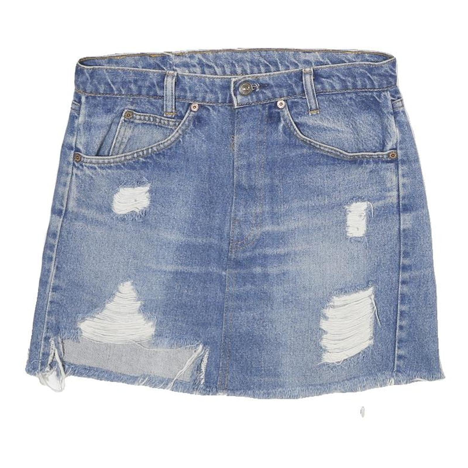 LEVI'S Womens Blue Denim Mini Skirt Cotton Distressed Casual M Refurbished - N/A refurbished available on Cerqular