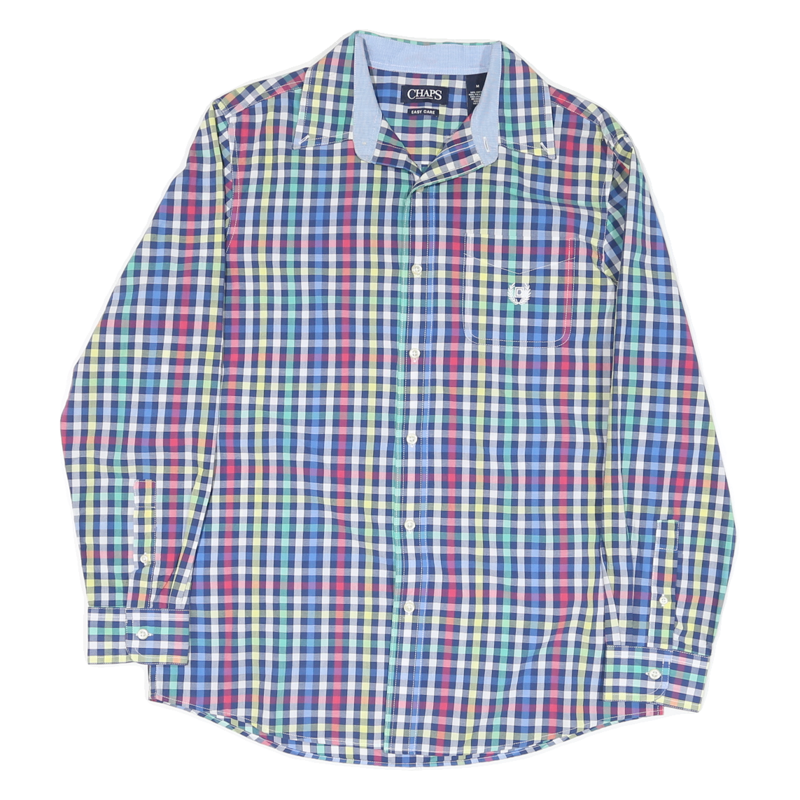 CHAPS Mens Blue & Red Check Shirt M Classic Cotton Blend Casual Long Sleeve Refurbished - N/A refurbished available on Cerqular