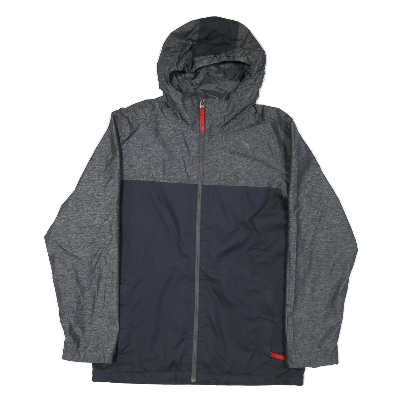 THE NORTH FACE Womens Grey & Black Outdoor Jacket XL Polyester Blend Zip Hooded Refurbished - N/A refurbished available on Cerqular