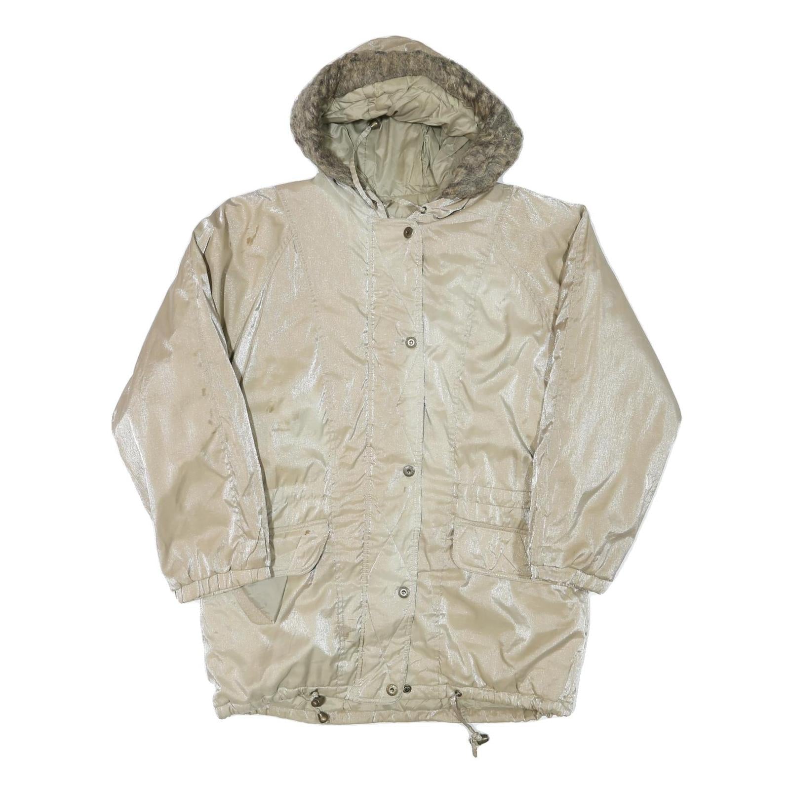 KARIZMA Womens Beige Polyester Blend Hooded Jacket M Zip Plain Casual Outerwear Refurbished - N/A refurbished available on Cerqular