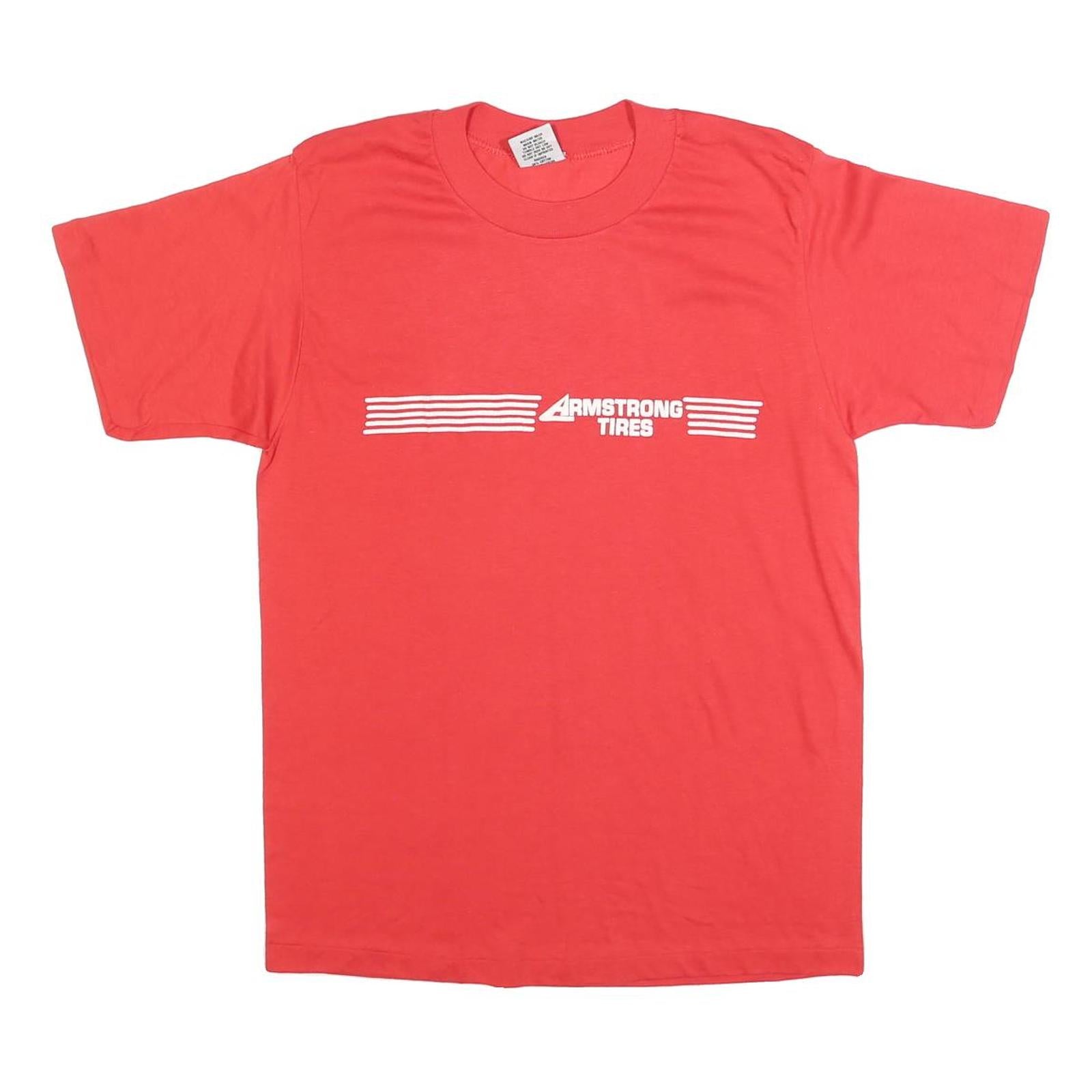 SWINGSTER Womens Red Armstrong Tires Graphic T-Shirt L Short Sleeve Crew Neck Refurbished - N/A refurbished available on Cerqular