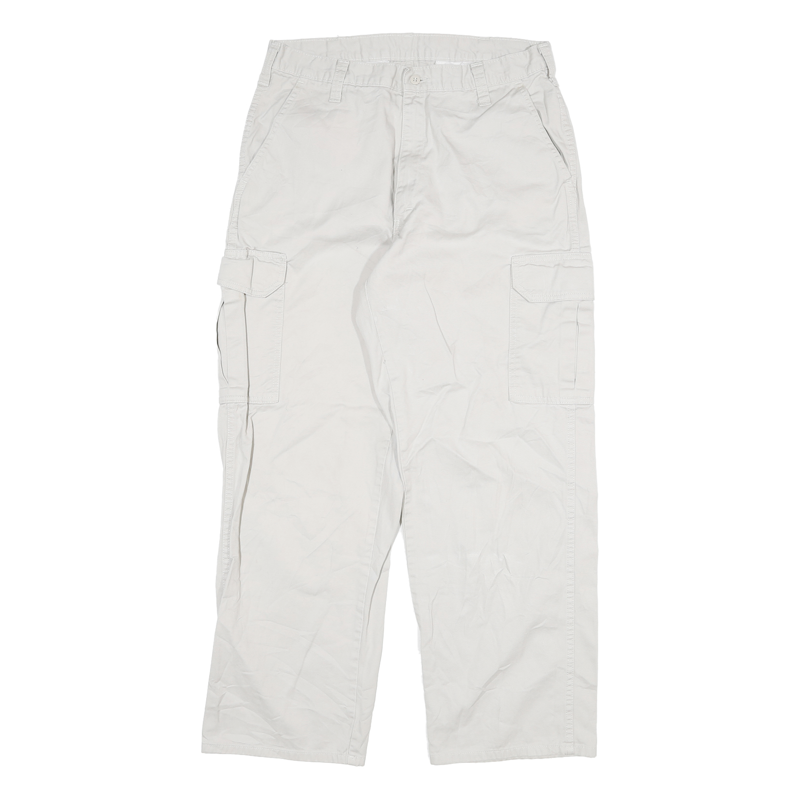 DICKIES Mens Cotton Blend White Relaxed Cargo Trousers W30 L28 Workwear Zip Refurbished - N/A refurbished available on Cerqular