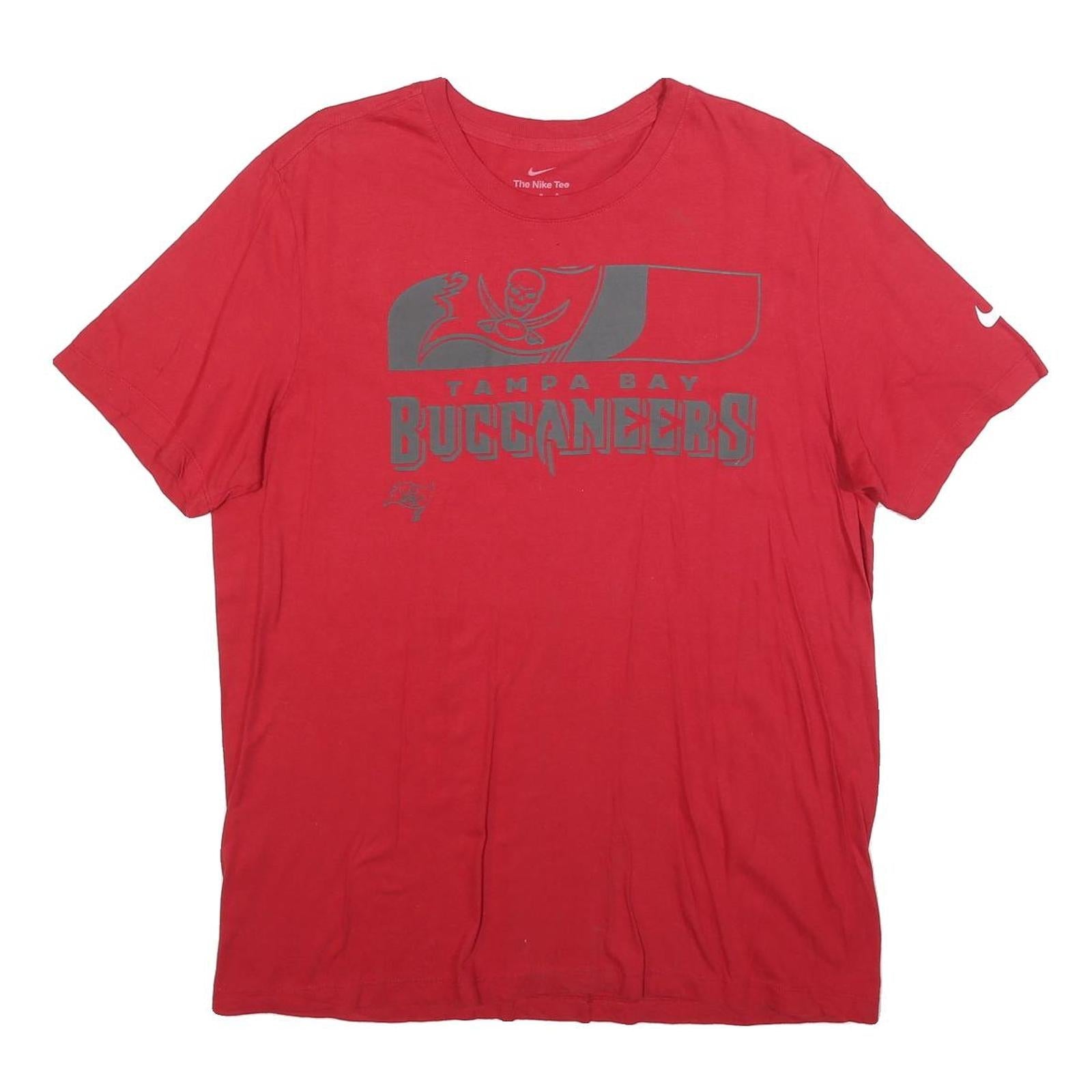 NIKE Mens Red Tampa Bay Buccaneers Graphic T-Shirt L Short Sleeve Crew Neck Refurbished - N/A refurbished available on Cerqular