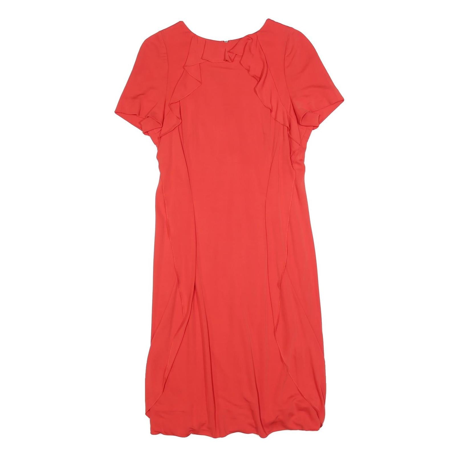 KAREN MILLEN Womens Red Day Jersey Dress Short Sleeve UK 16 Ruffle Detail Refurbished - N/A refurbished available on Cerqular