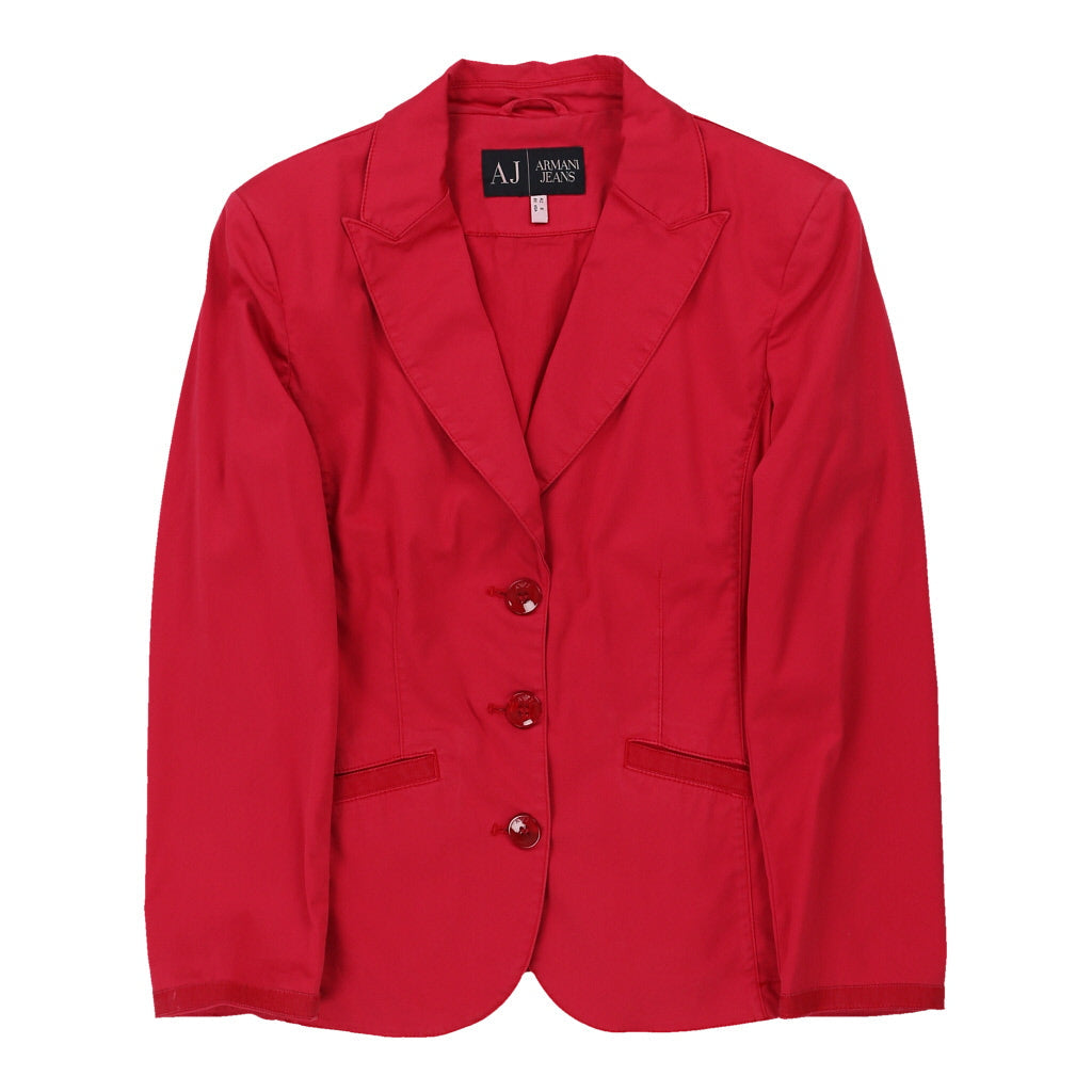 Armani Jeans Blazer - Medium Red Cotton Blend | Size: medium Refurbished - N/A (Preloved Designer is not a specific brand, it refurbished available on Cerqular