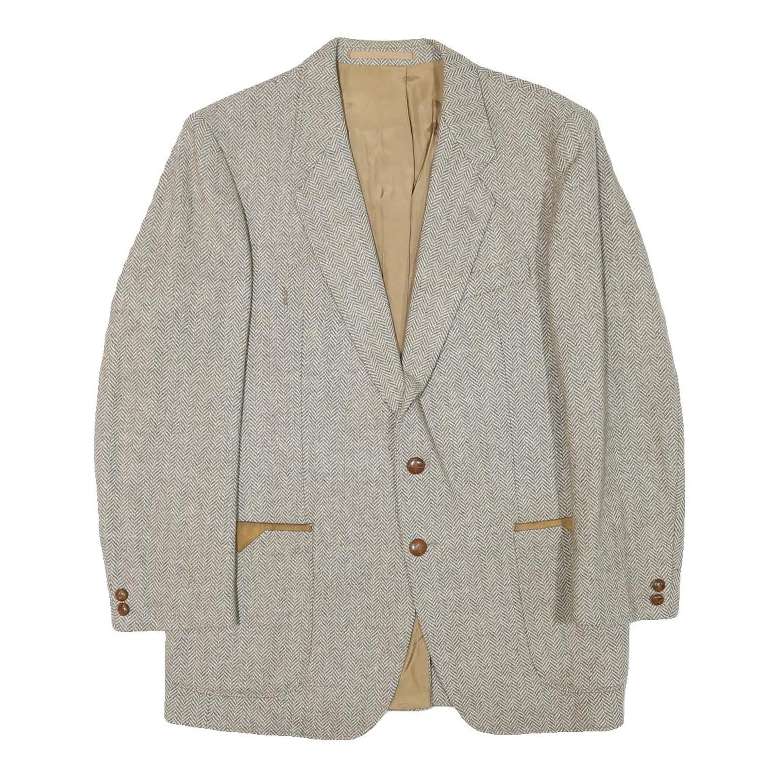 MCGREGOR Mens Beige Wool Blend Jacket M Woven Classic Button Closure Refurbished - N/A refurbished available on Cerqular