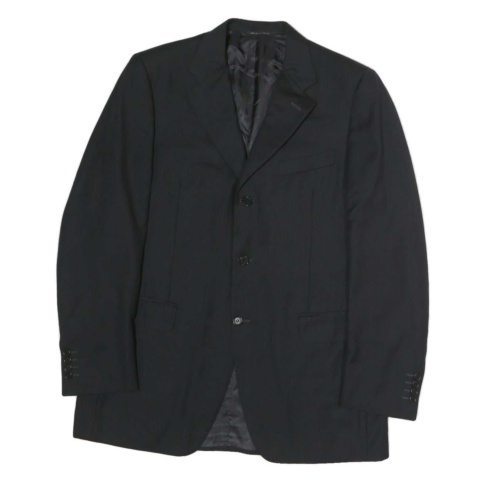 CANALI Mens Black Button Cotton Jacket M Classic Plain Tailored Button Closure Refurbished - N/A refurbished available on Cerqular