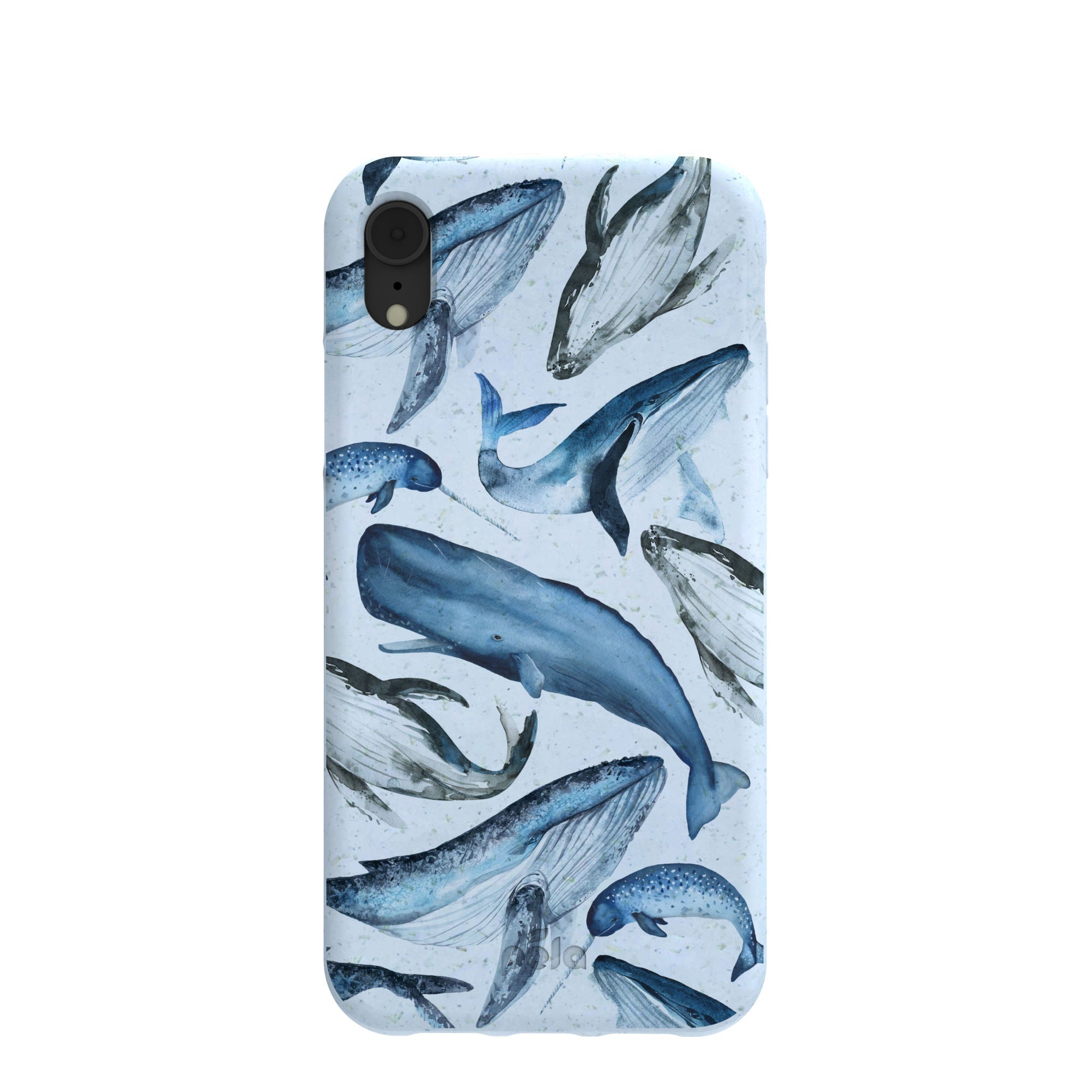 Powder Blue Whales iPhone XR Case Refurbished - Pela Case refurbished available on Cerqular