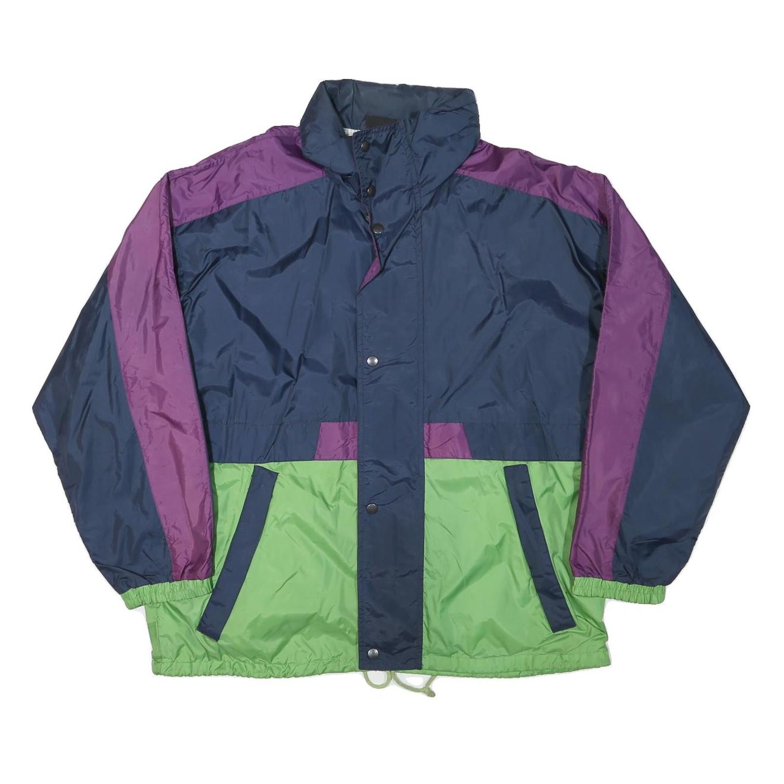 SPEEDWAY Mens Navy Blue & Purple & Green Zip Up Jacket M Polyester Blend Refurbished - N/A refurbished available on Cerqular