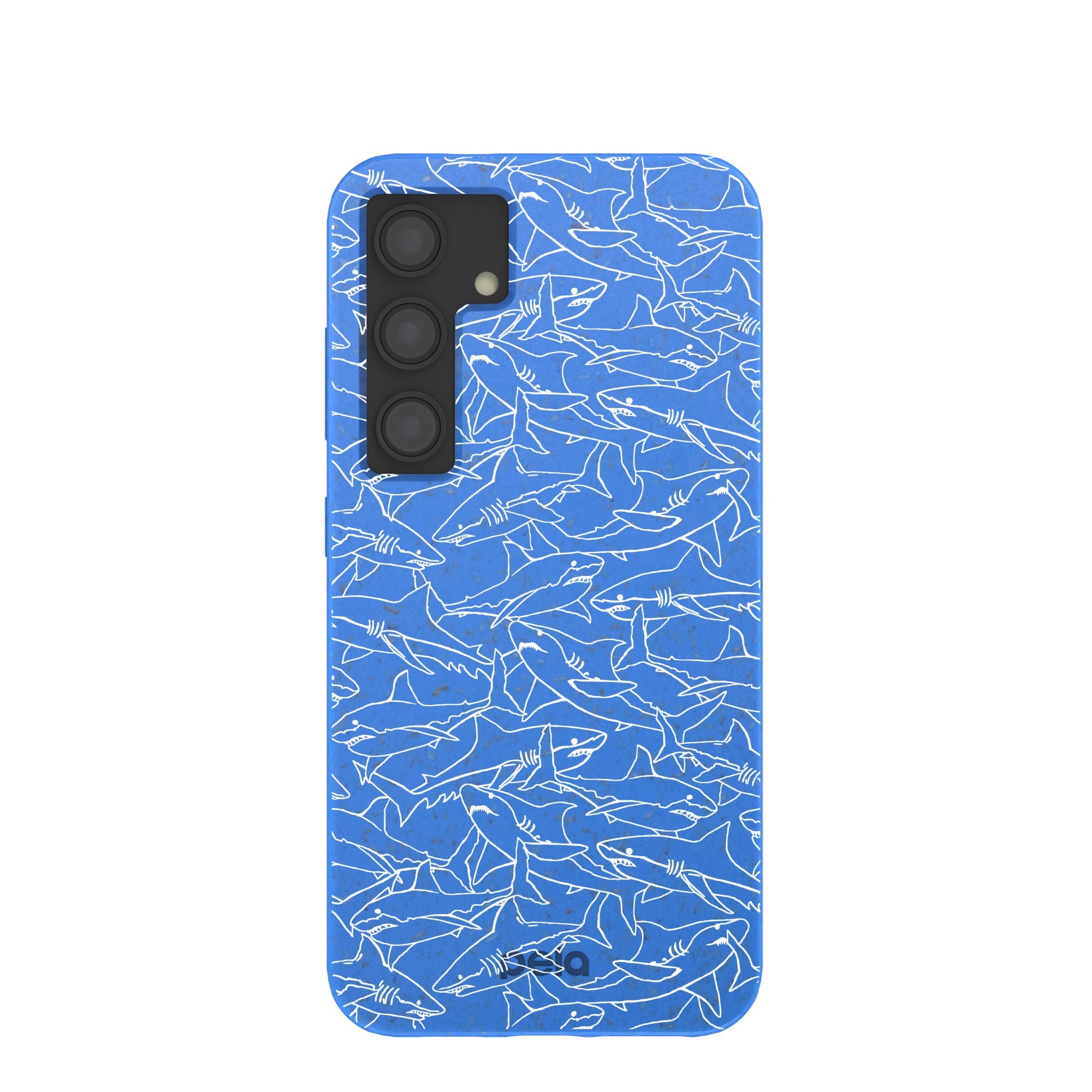 Electric Blue Shark Frenzy Samsung Galaxy S24 Case Refurbished - Pela Case refurbished available on Cerqular