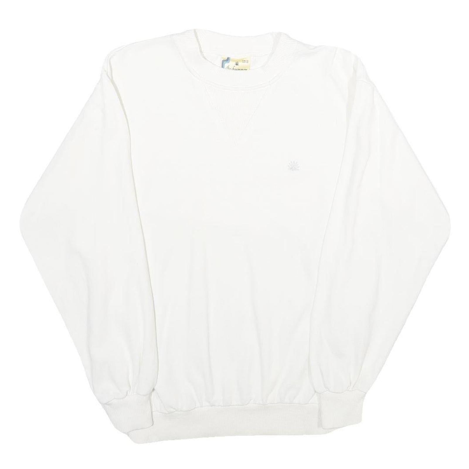 BACKGAMMON Mens White Sweatshirt Crew Neck S Cotton Pullover Casual Classic Refurbished - N/A refurbished available on Cerqular