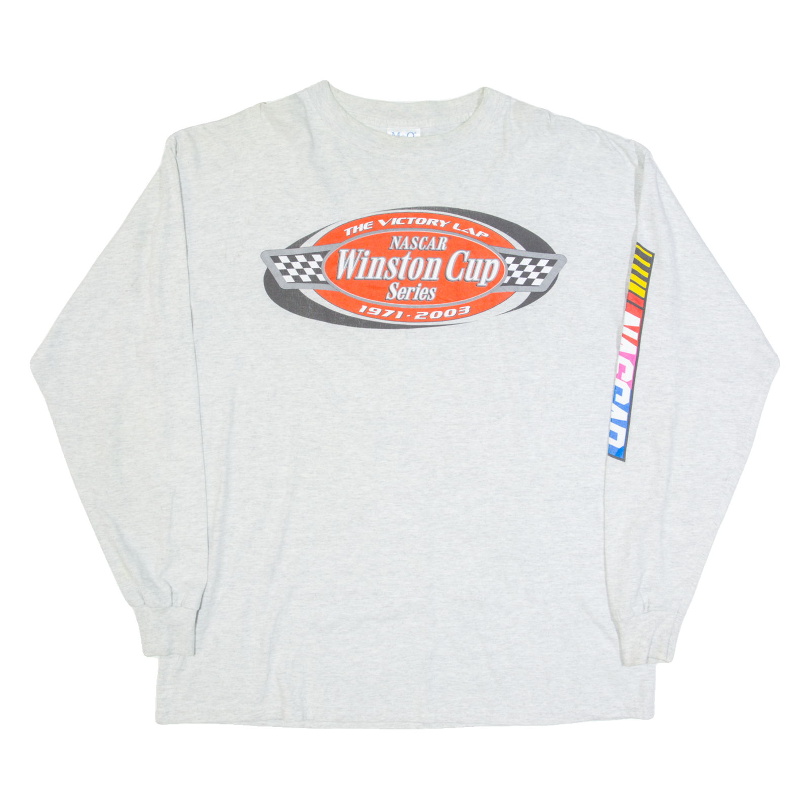 M&O KNITS NASCAR Winston Cup Mens Biker T-Shirt Grey Long Sleeve USA XL Refurbished - N/A refurbished available on Cerqular