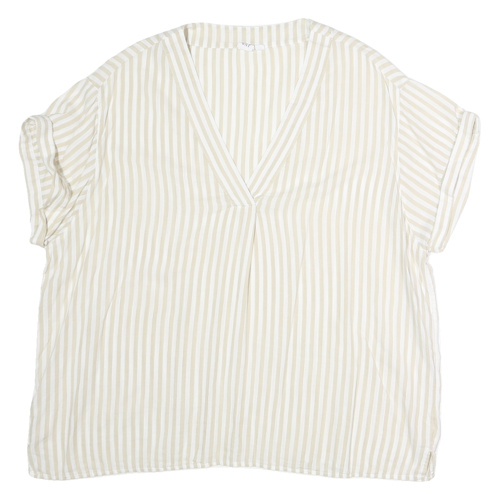 GAP Womens Cream & White Striped V-Neck Short Sleeve Top XL Lightweight Casual Refurbished - N/A refurbished available on Cerqular