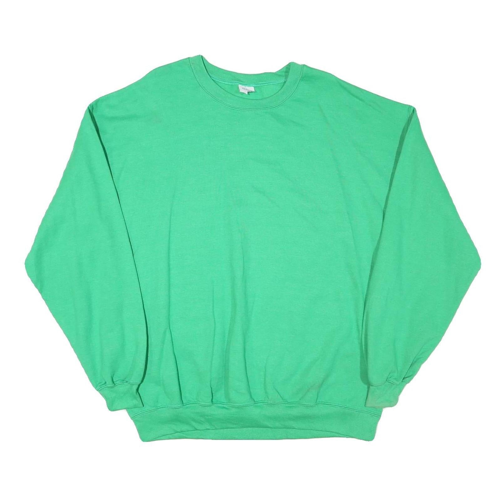GILDAN Mens Green Crew Neck L Cotton Blend Casual Sweatshirt Refurbished - N/A refurbished available on Cerqular