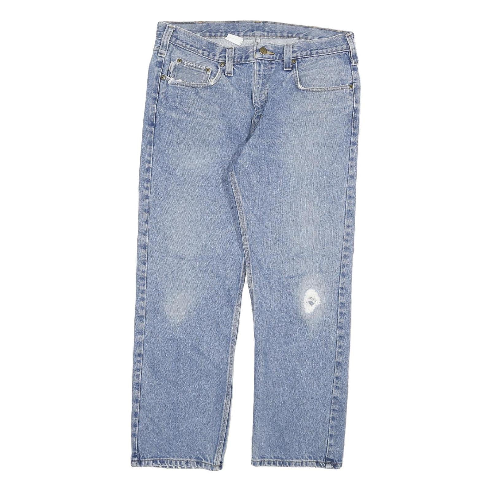 CARHARTT Mens Regular Fit Straight Leg Denim Light W34 L28 Zip Cotton Blend Refurbished - N/A refurbished available on Cerqular