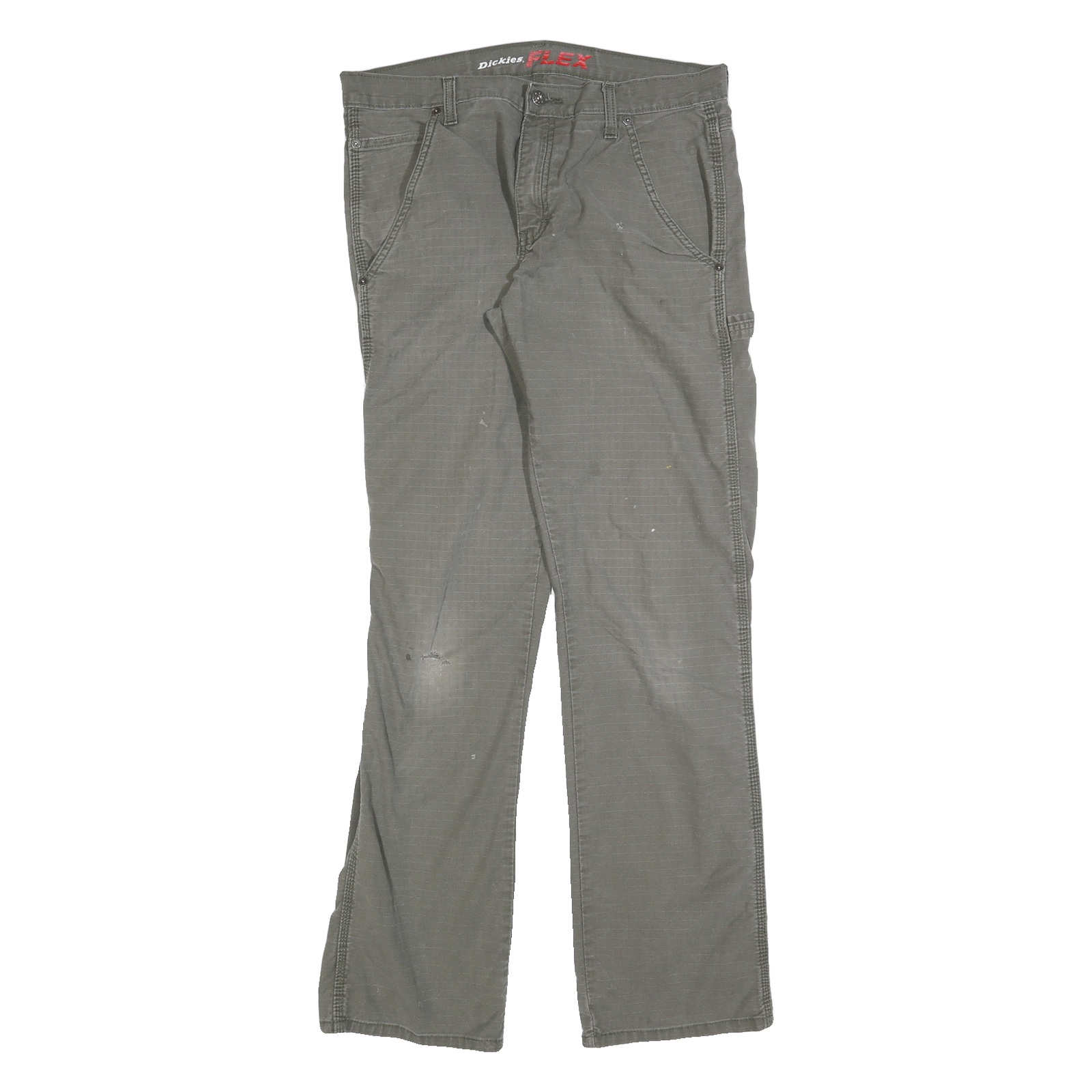 DICKIES Mens Olive Cotton Blend Regular Straight Leg Trousers W32 L34 Workwear Refurbished - N/A refurbished available on Cerqular