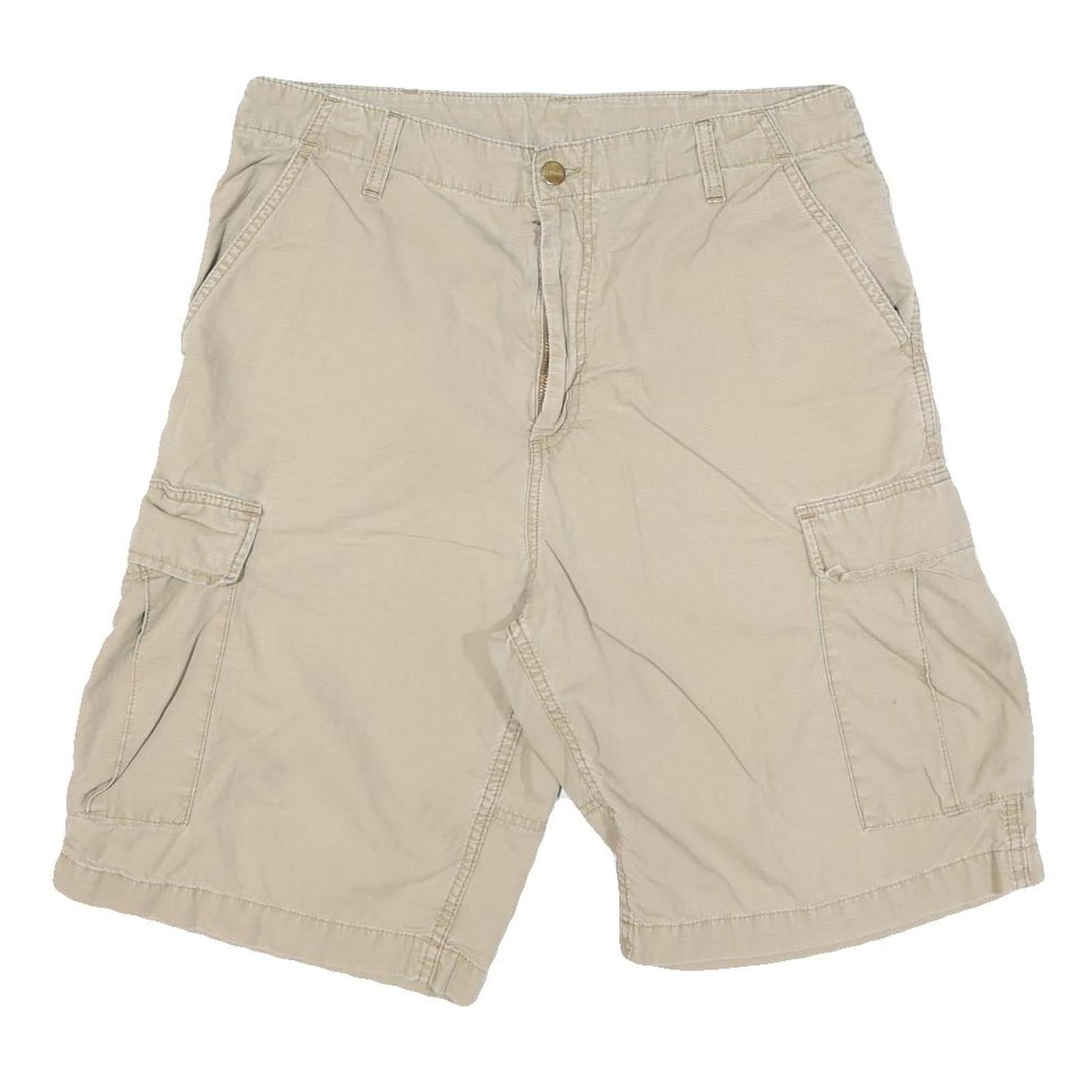 CARHARTT Mens Shorts Beige Cargo L W32 Durable Workwear Pockets Refurbished - N/A refurbished available on Cerqular