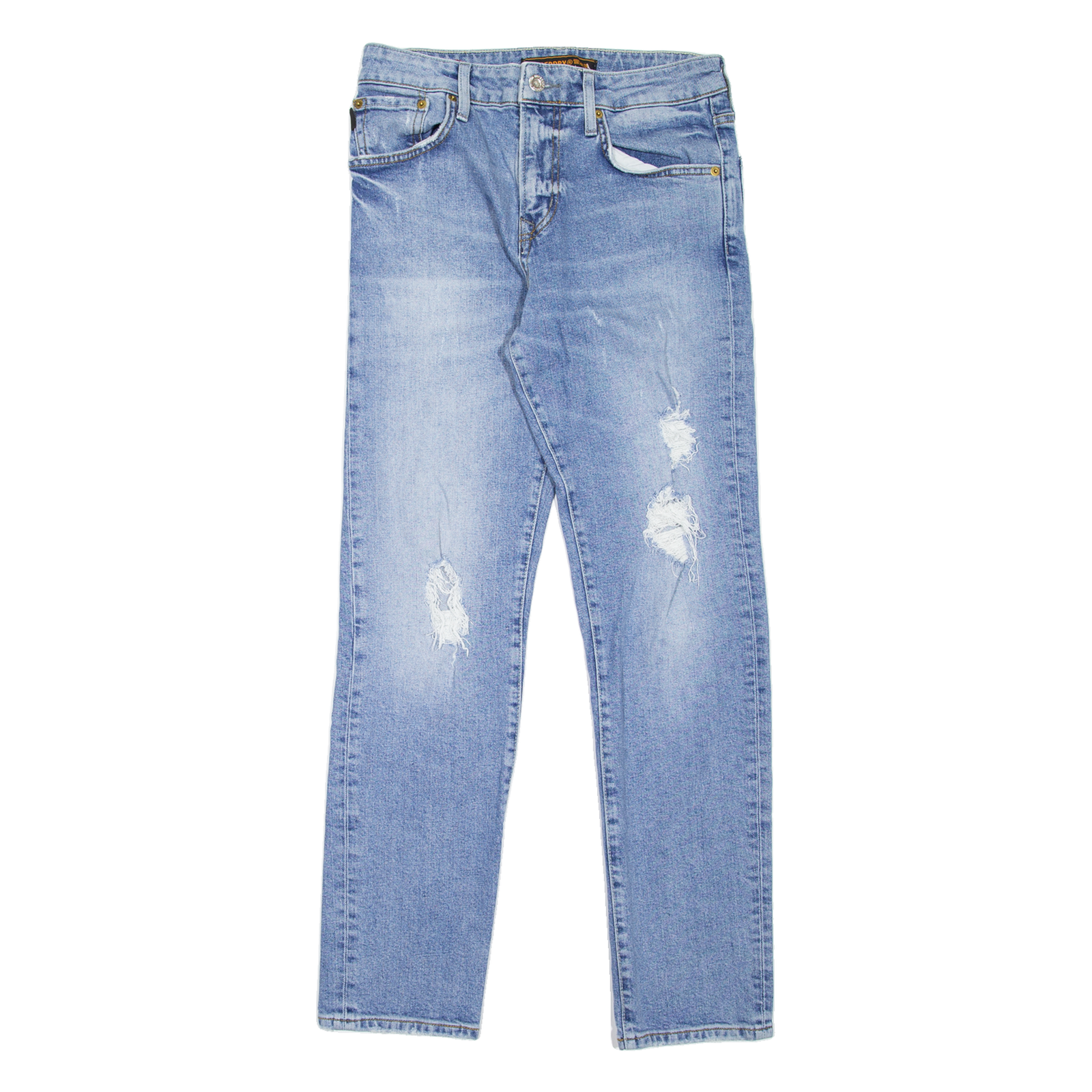 SUPERDRY Distressed Mens Jeans Blue Slim Skinny Stone Wash W30 L32 Refurbished - N/A refurbished available on Cerqular