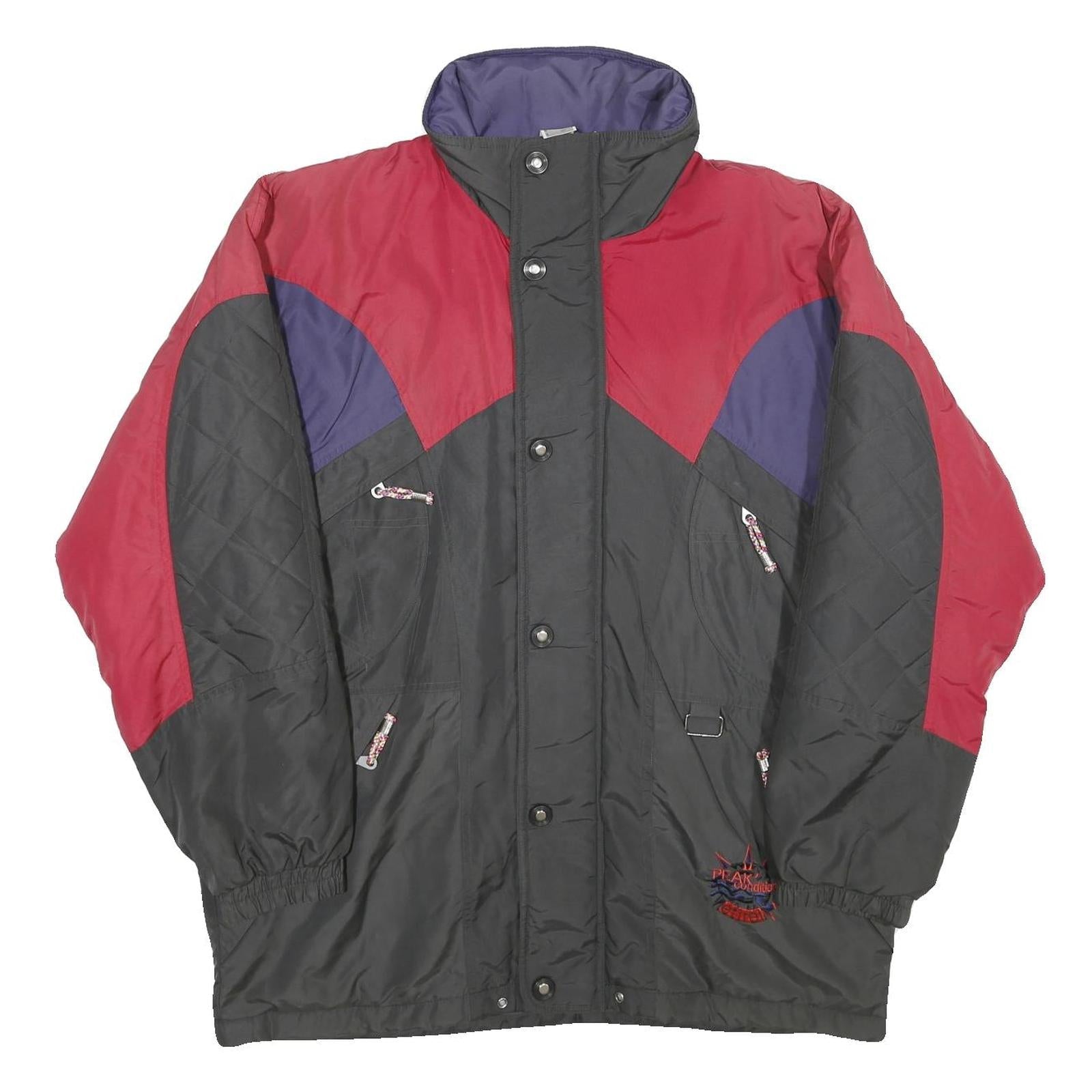 EITREL Mens Black & Red Colourblock Nylon Jacket L Zip Outdoor Winter Refurbished - N/A refurbished available on Cerqular