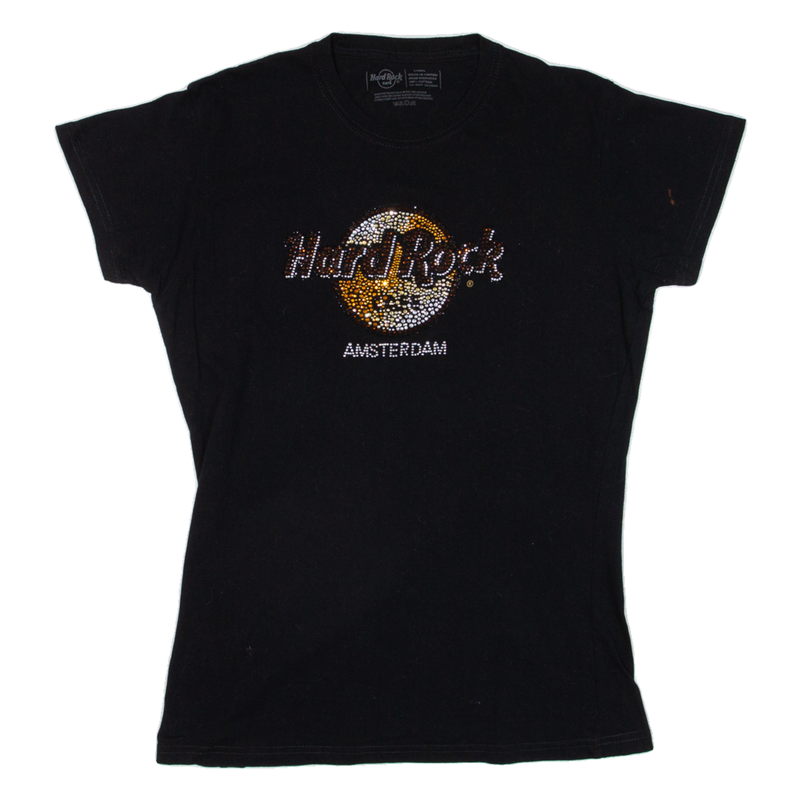 HARD ROCK CAFE Amsterdam Womens T-Shirt Black L Refurbished - N/A refurbished available on Cerqular