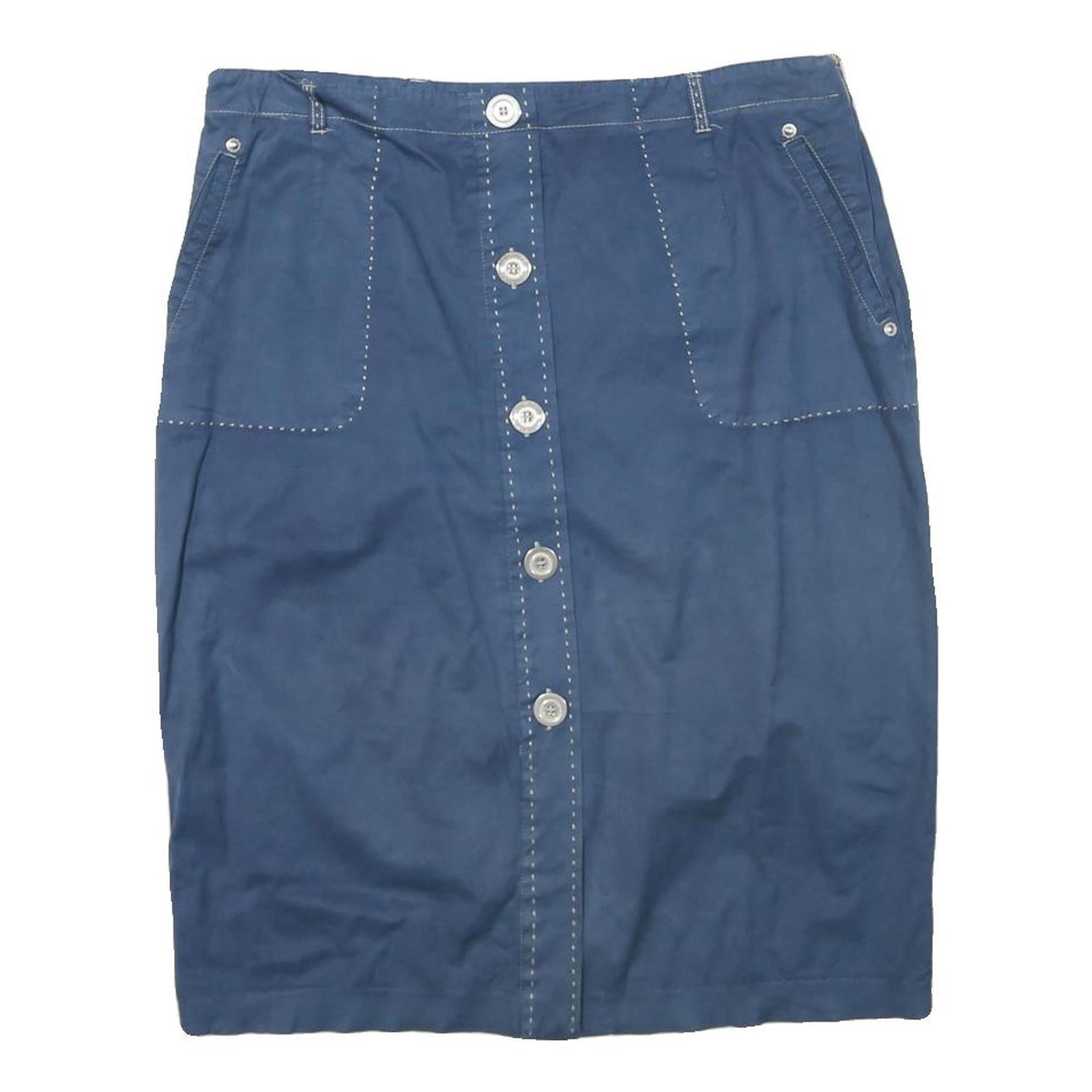 Buy ELANA MIRO Womens Blue Cotton Blend Button Midi Skirt XL Casual Classic Style Refurbished - $19.49 ELANA MIRO Womens Blue Cotton Blend Button Midi Skirt XL Casual Classic Style Refurbished - N/A refurbished available on Cerqular