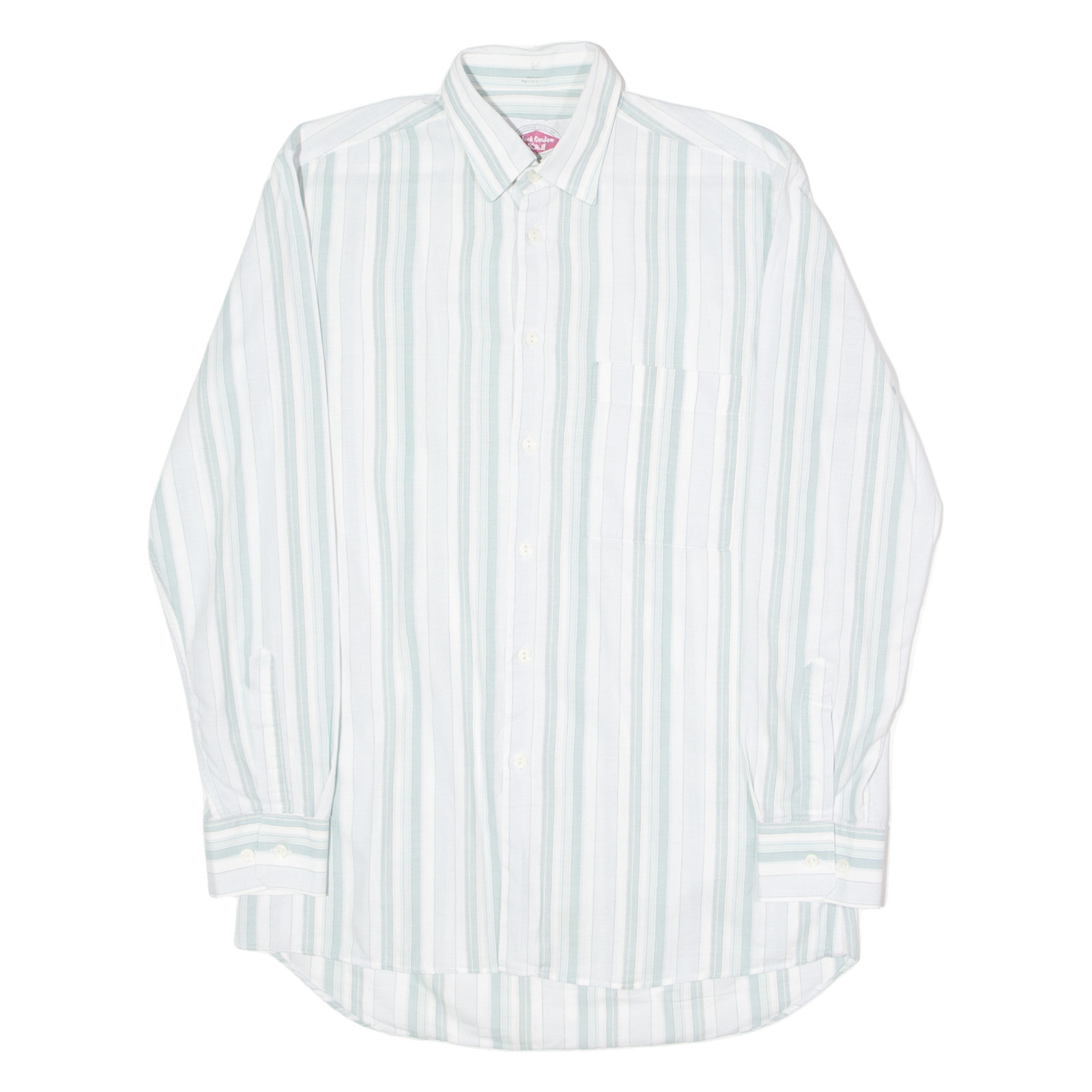 JACK GORDON Mens Shirt Green 90s Striped Long Sleeve M Refurbished - N/A refurbished available on Cerqular