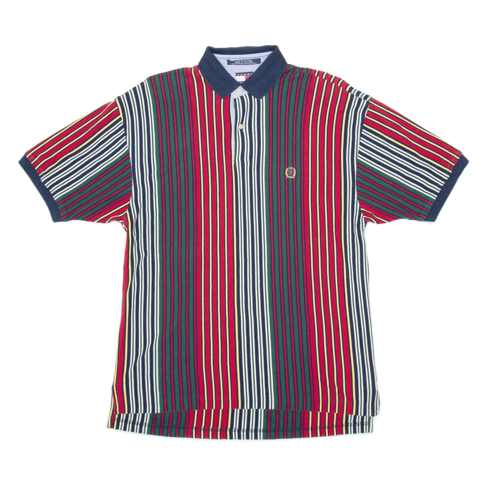 TOMMY HILFIGER Mens Polo Shirt Red Striped Short Sleeve M Refurbished - N/A refurbished available on Cerqular