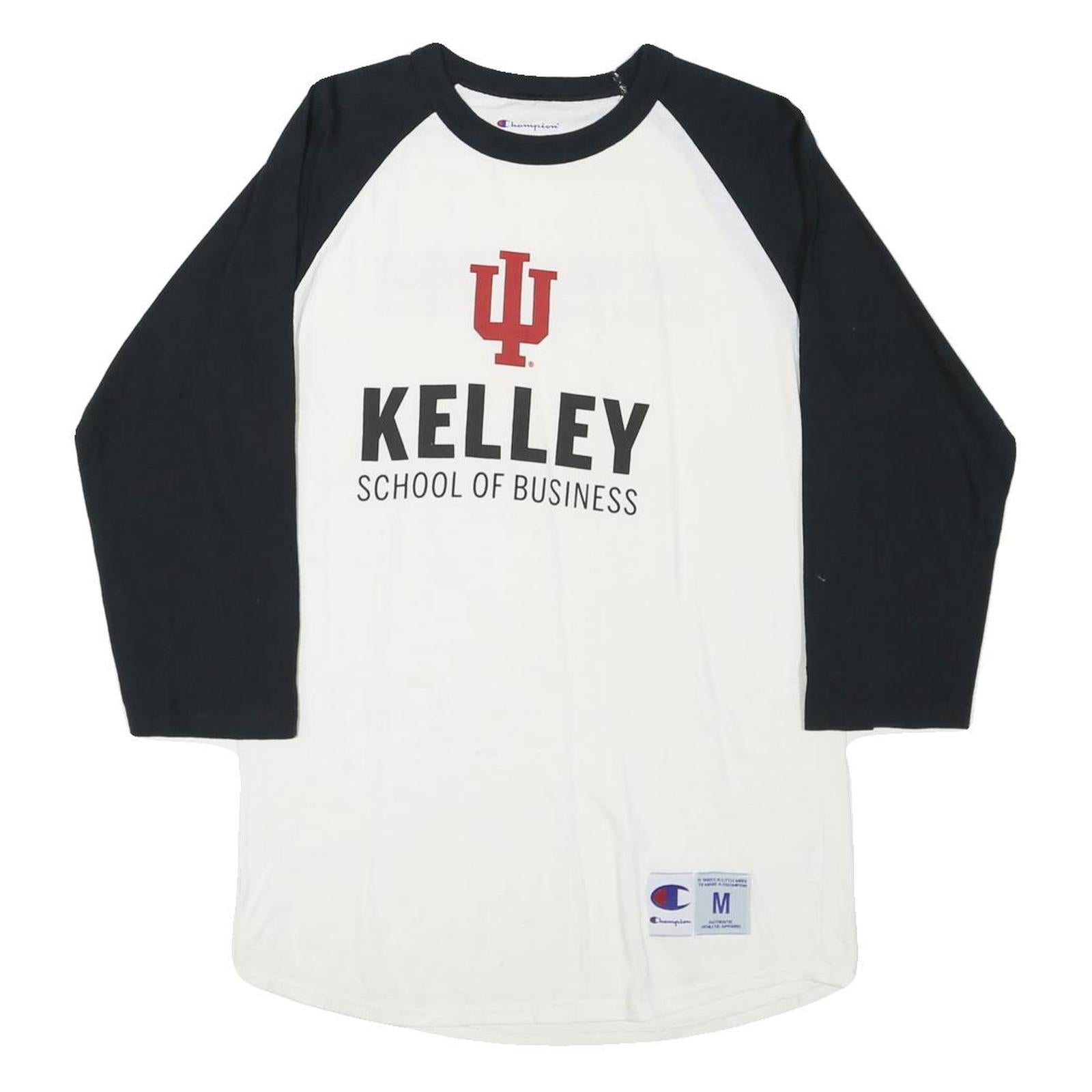 CHAMPION Mens White & Black Kelley School Of Business Baseball Style M Long Refurbished - N/A refurbished available on Cerqular