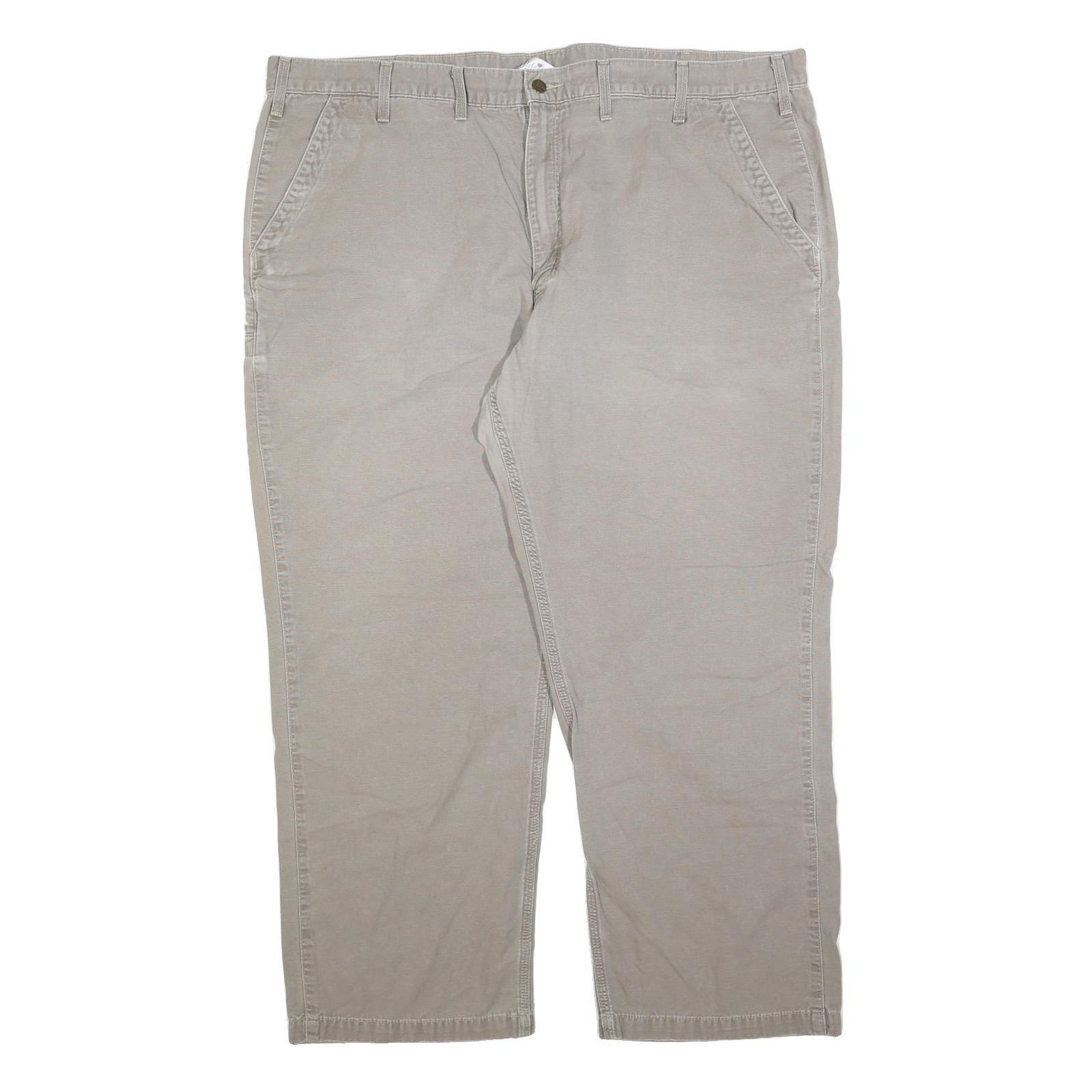 CARHARTT Mens Cotton Blend Beige Regular Straight Trousers W48 L32 Workwear Refurbished - N/A refurbished available on Cerqular