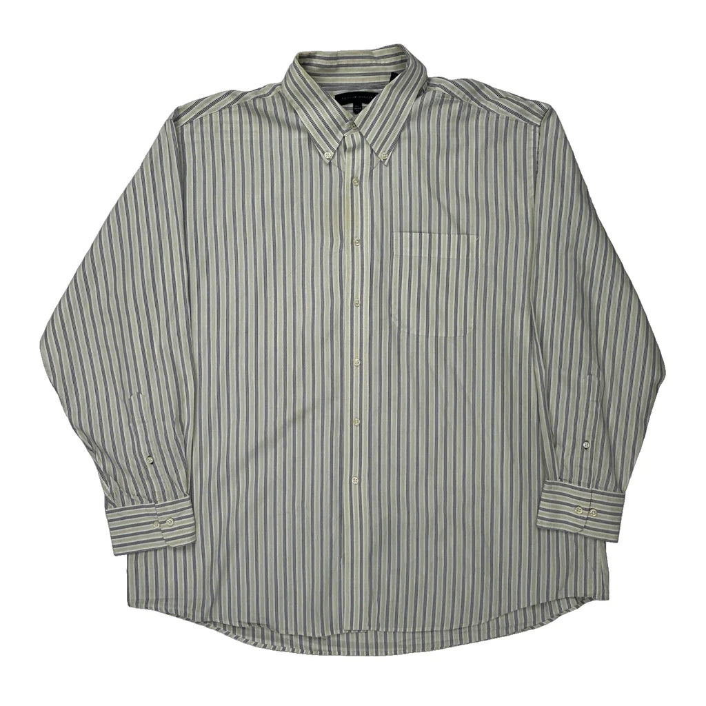 Tommy Hilfiger Striped Shirt - XL Blue Cotton Refurbished - Thrifted (note: this is a term often used to describe second- refurbished available on Cerqular