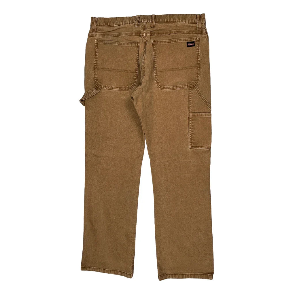Dickies Double Knee Carpenter Trousers - 36W 31L Brown Cotton Refurbished - Thrifted (note: this is a term often used to describe second- refurbished available on Cerqular