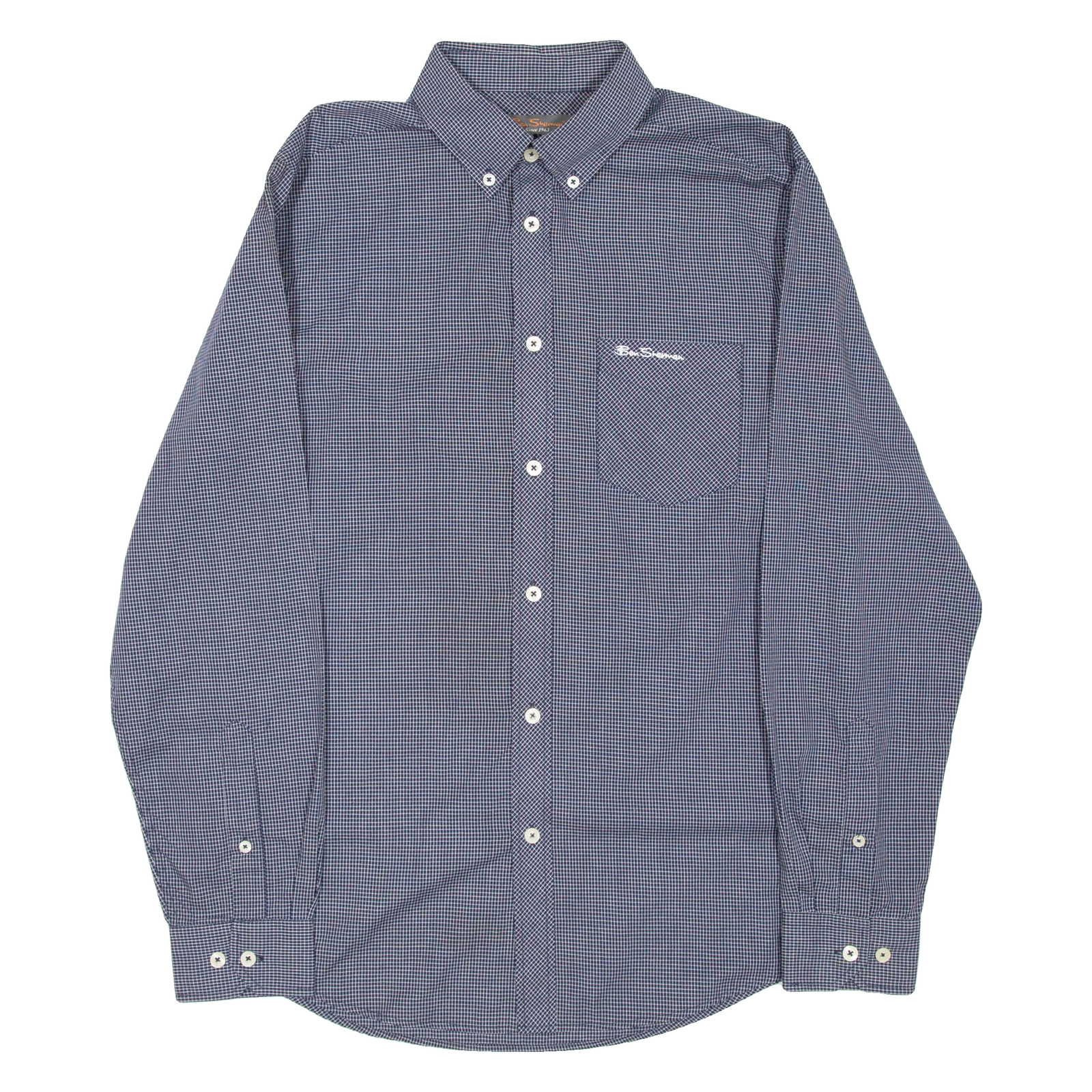 BEN SHERMAN Mens Shirt Black Check Long Sleeve S Refurbished - N/A refurbished available on Cerqular
