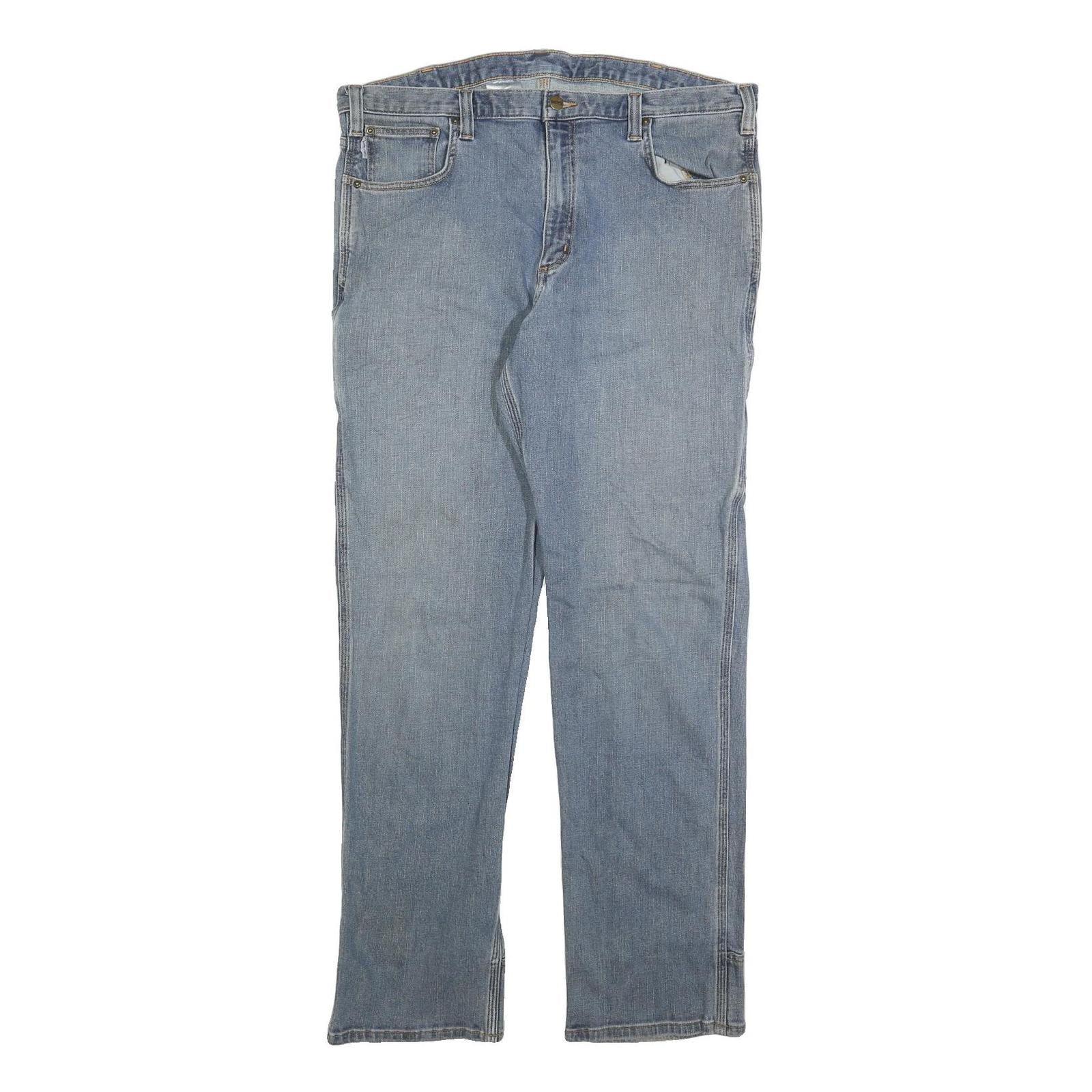 CARHARTT Mens Jeans Blue Cotton Blend Regular Straight Zip W38 L34 Workwear Refurbished - N/A refurbished available on Cerqular