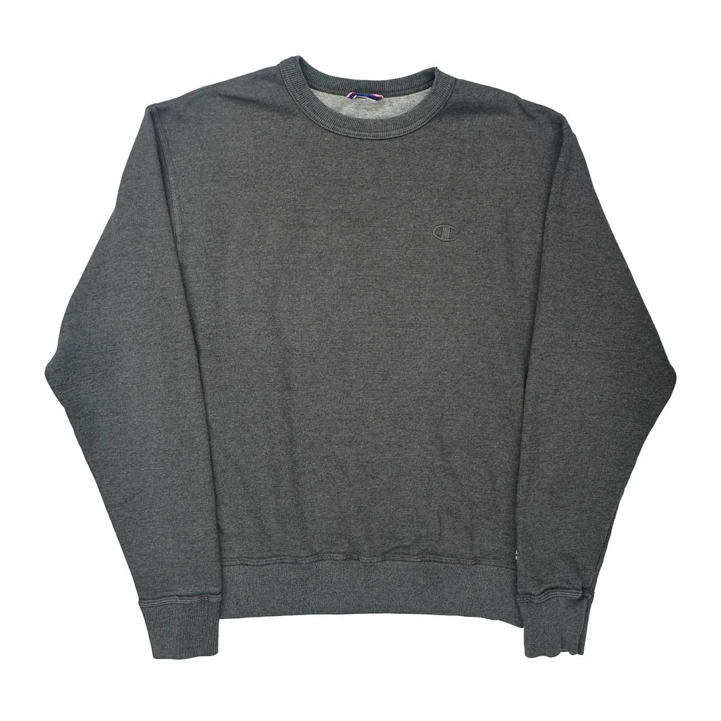 Authentic Athleticwear Champion Sweatshirt - Medium Grey Cotton Blend Refurbished - Thrifted (note: this is a term often used to describe second- refurbished available on Cerqular