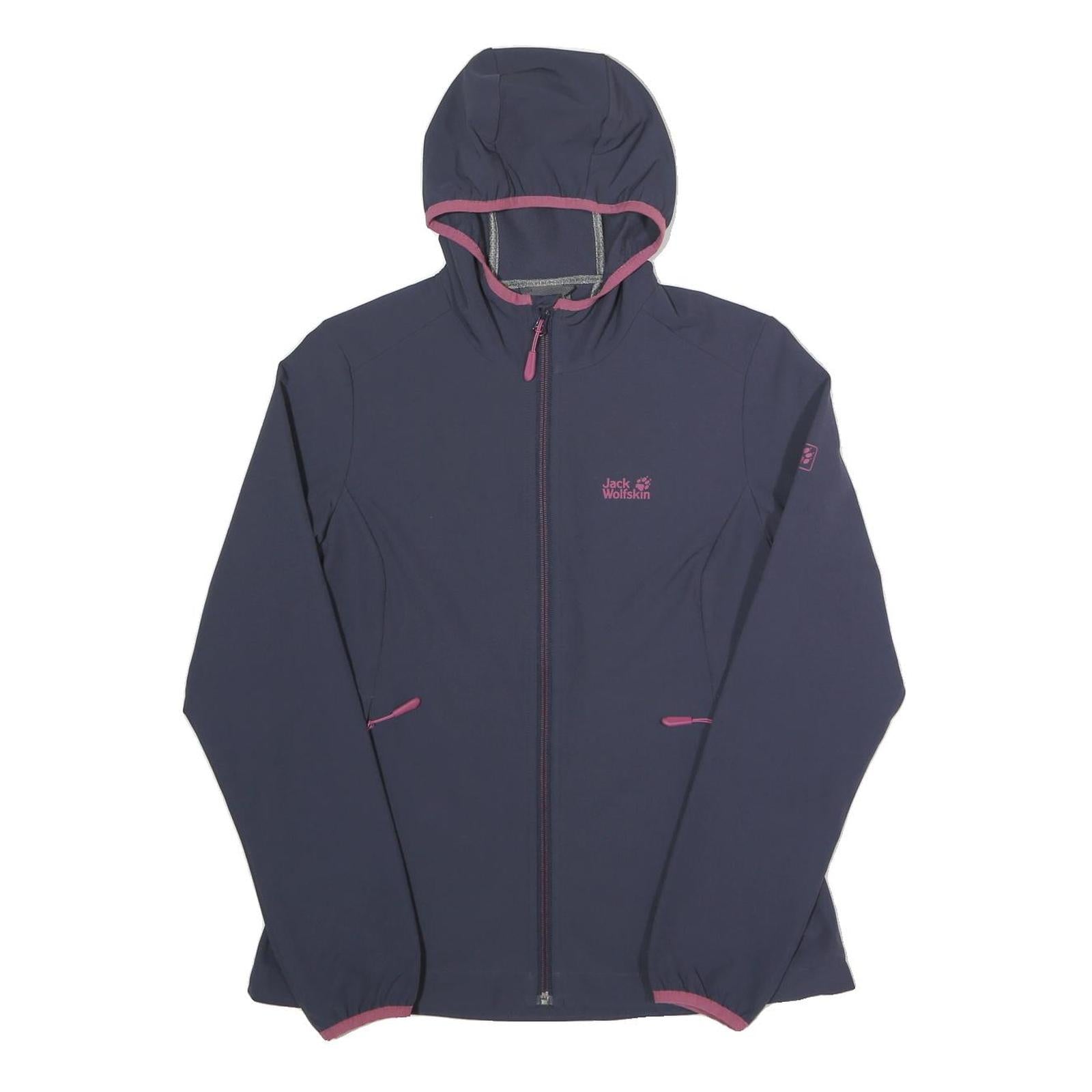 JACK WOLFSKIN Womens Blue & Pink Hooded Zip Jacket M Woven Outdoor Active Refurbished - N/A refurbished available on Cerqular