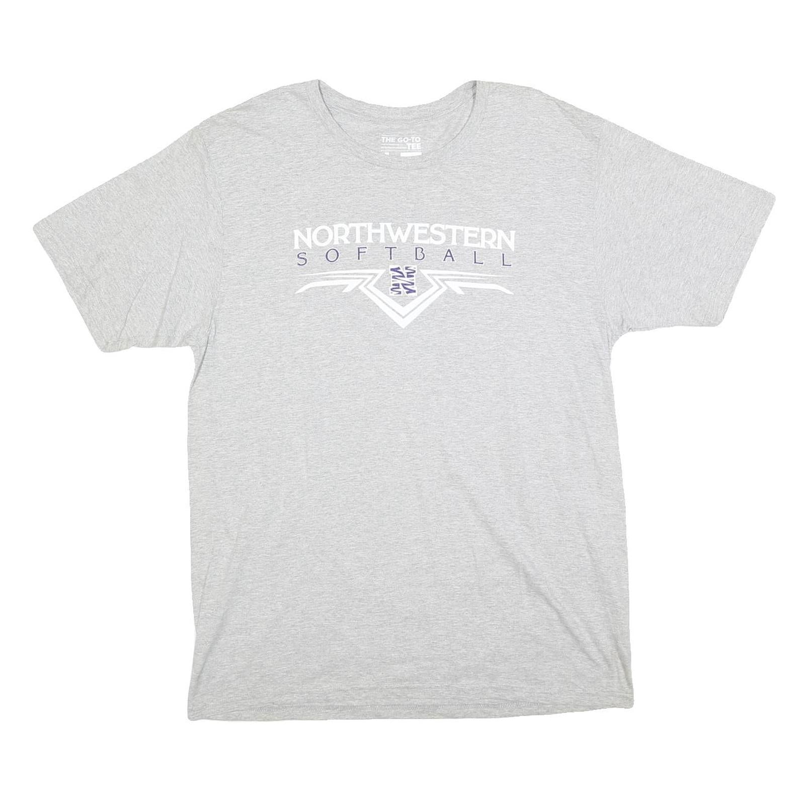 NIKE Mens Grey Northwestern Softball Graphic T-Shirt L Short Sleeve Crew Neck Refurbished - N/A refurbished available on Cerqular