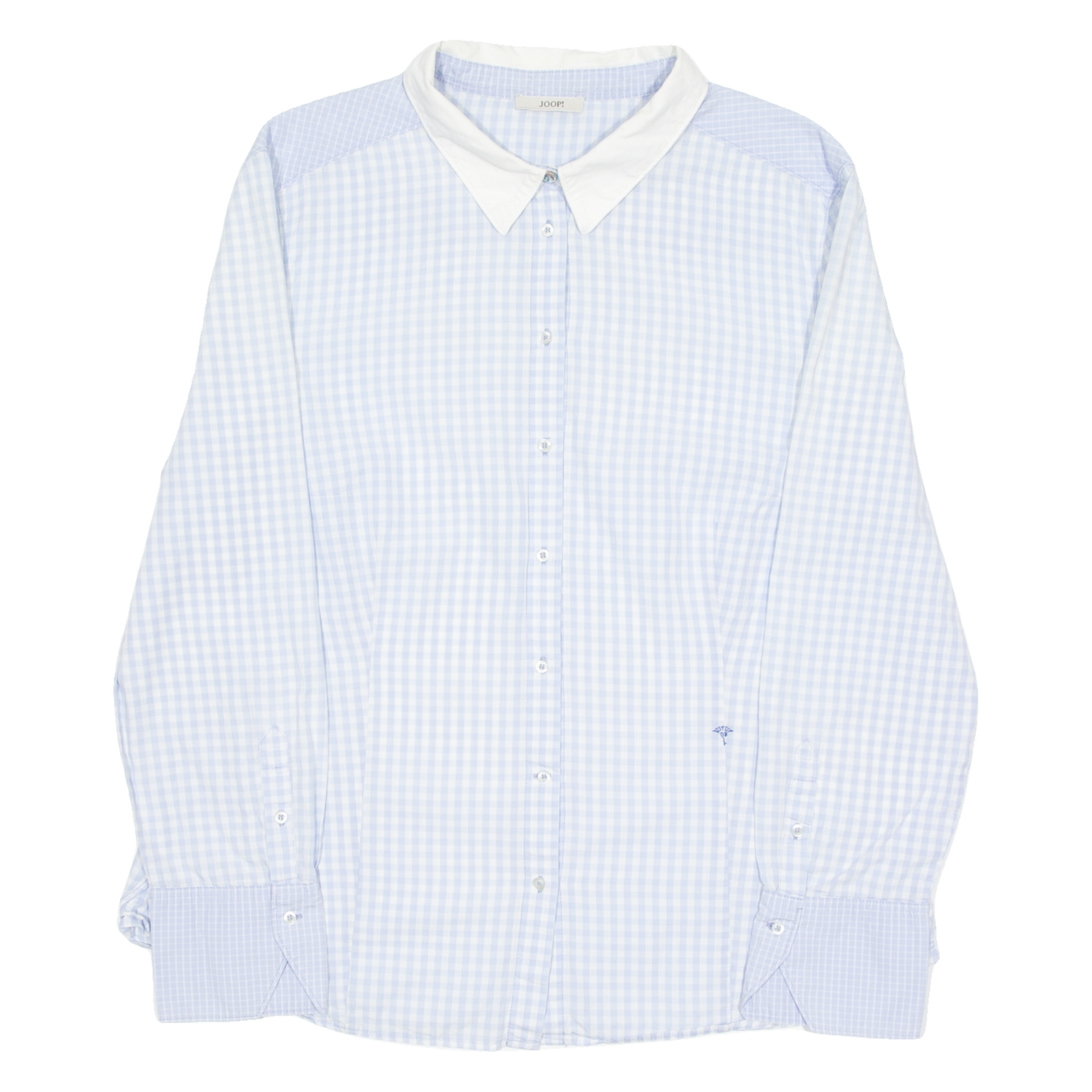 JOOP! Womens Shirt Blue Gingham Long Sleeve L Refurbished - N/A refurbished available on Cerqular