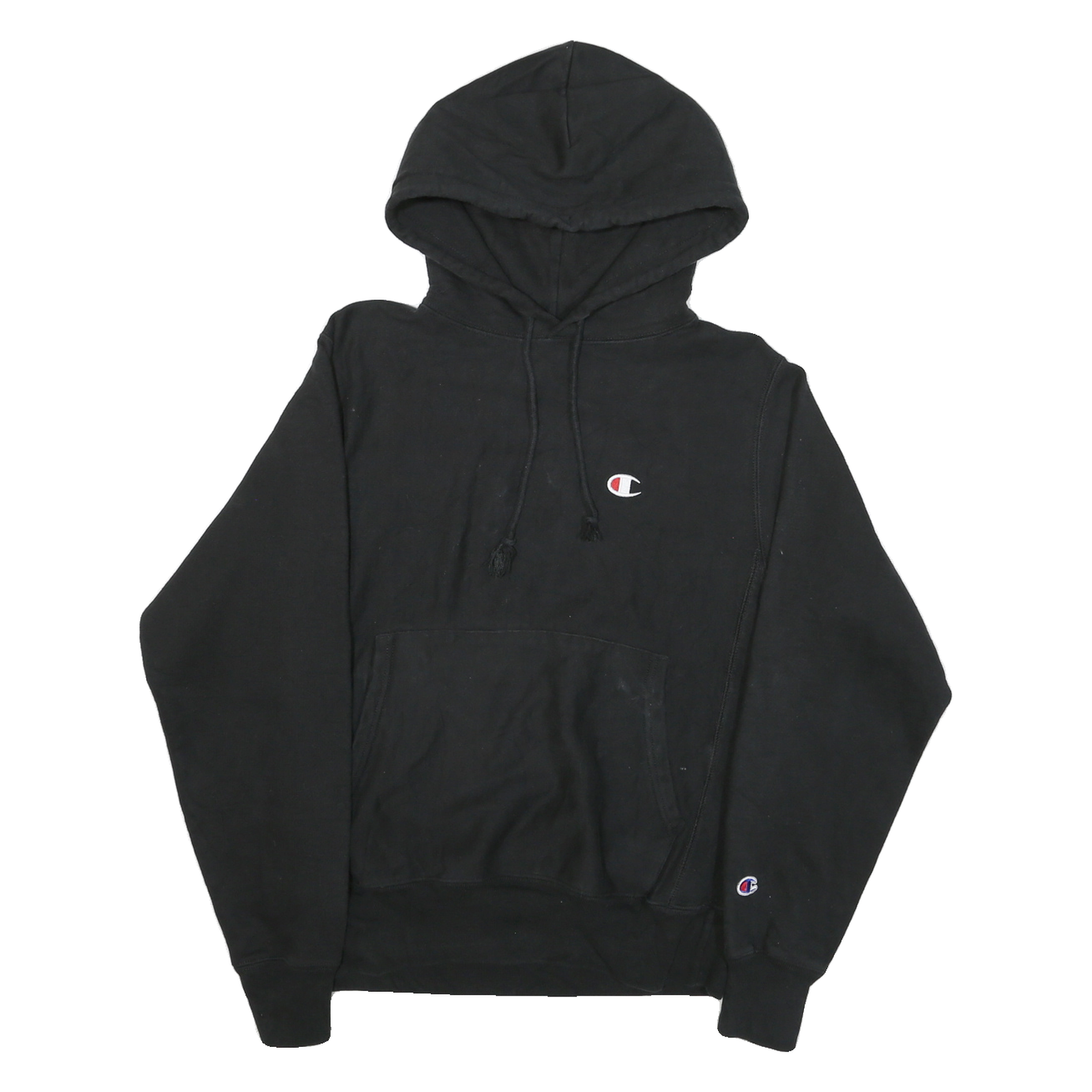 CHAMPION Mens Black Hoodie S Cotton Blend Pullover Drawstring Casual Refurbished - N/A refurbished available on Cerqular