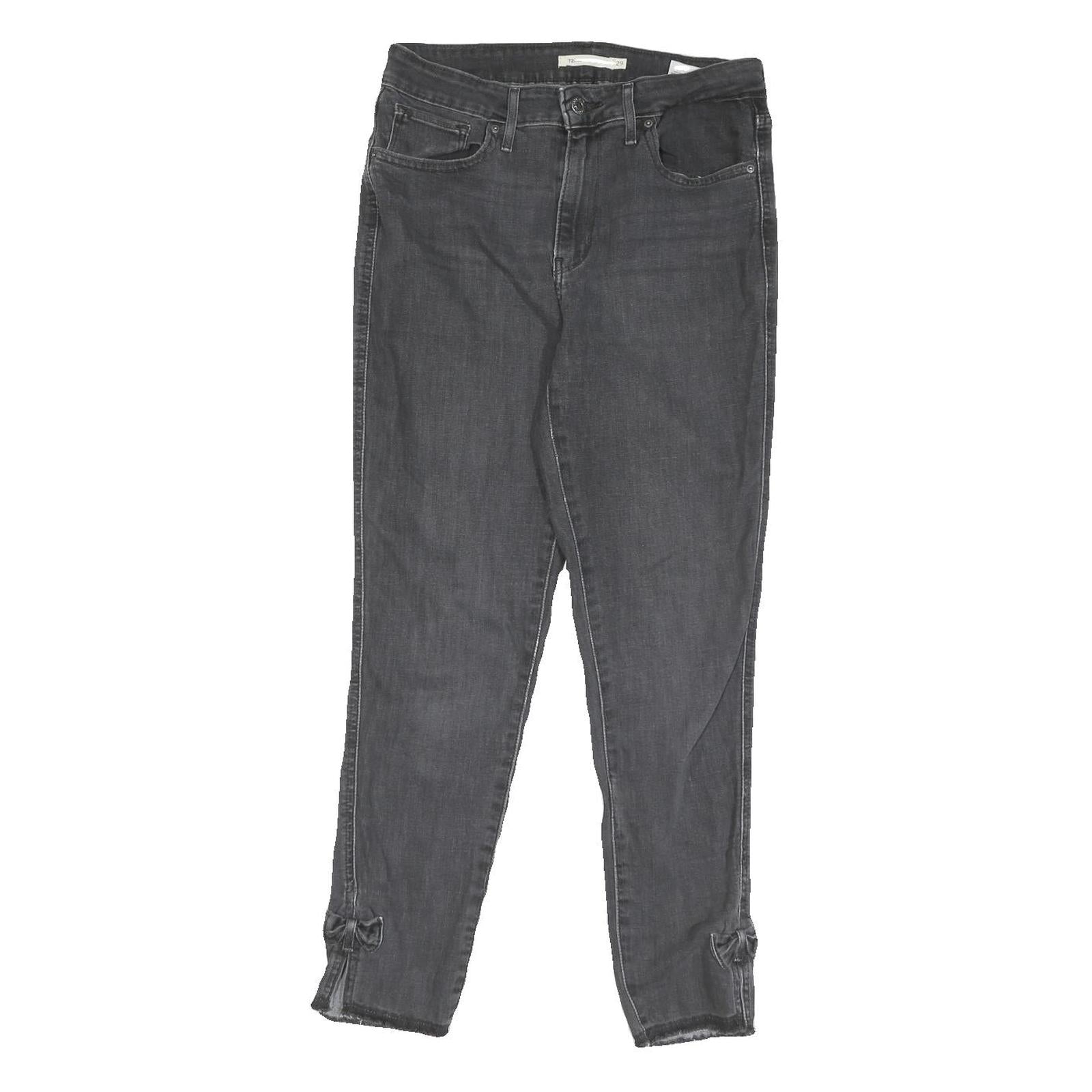 LEVI'S Womens Jeans Black Slim Skinny Denim W29 L27 Bow Detail Ankle Zip Refurbished - N/A refurbished available on Cerqular