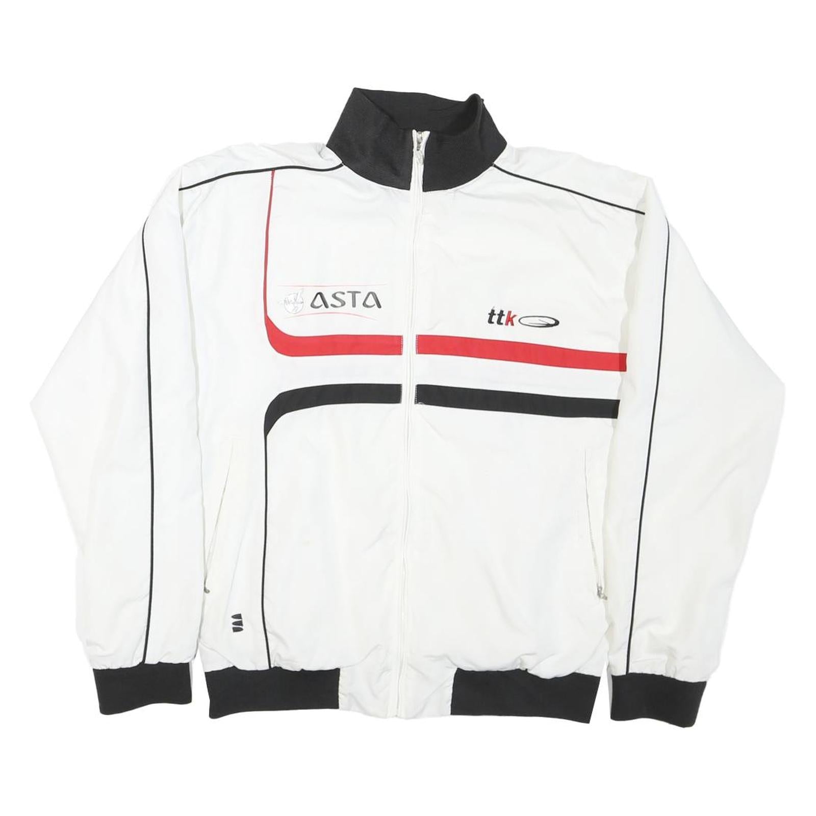 TTK Womens White & Black & Red Sports Track Jacket S Nylon Zip Refurbished - N/A refurbished available on Cerqular