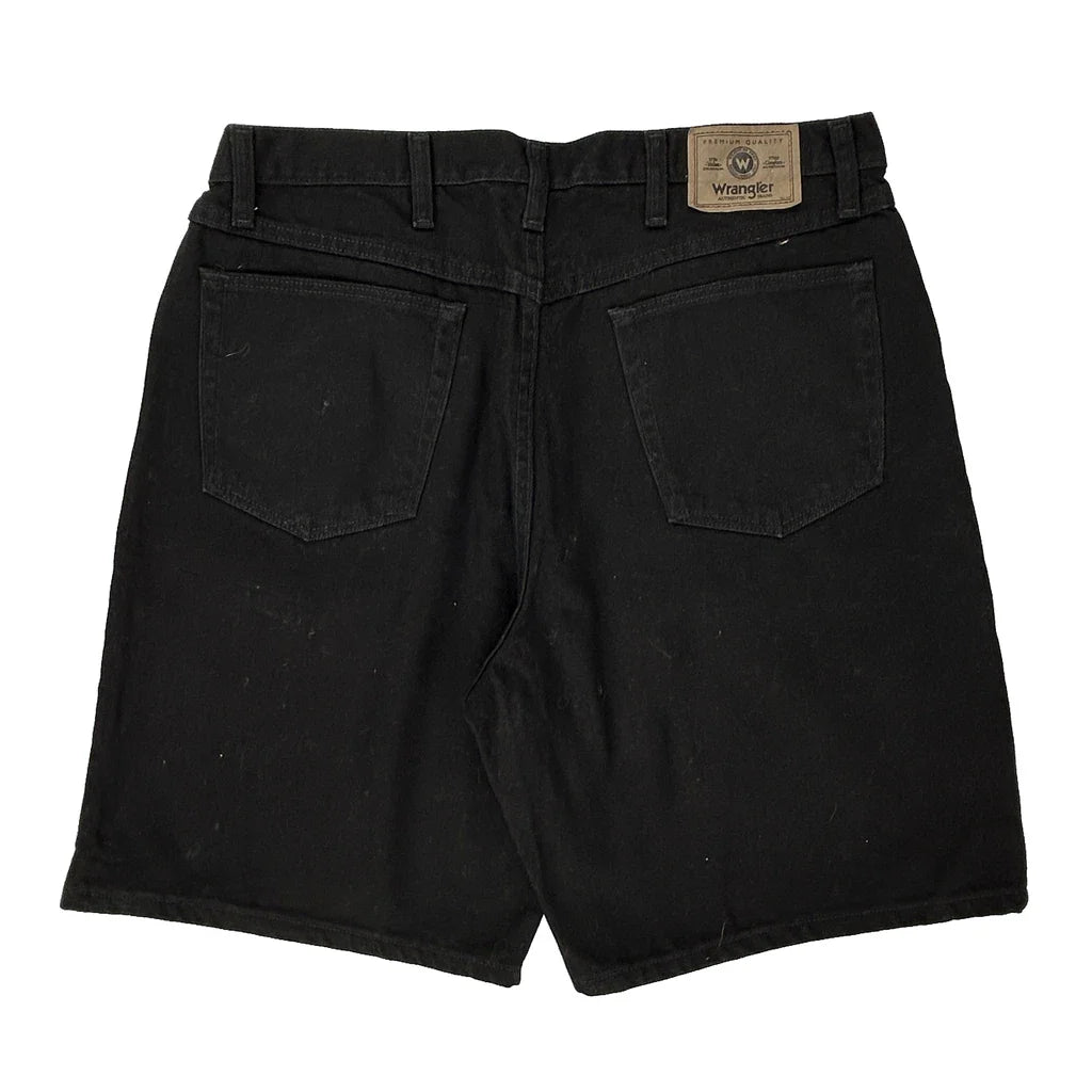 Buy Wrangler Denim Shorts - 34W 9L Black Cotton Refurbished - $39.85 Wrangler Denim Shorts - 34W 9L Black Cotton Refurbished - Thrifted (note: this is a term often used to describe second- refurbished available on Cerqular