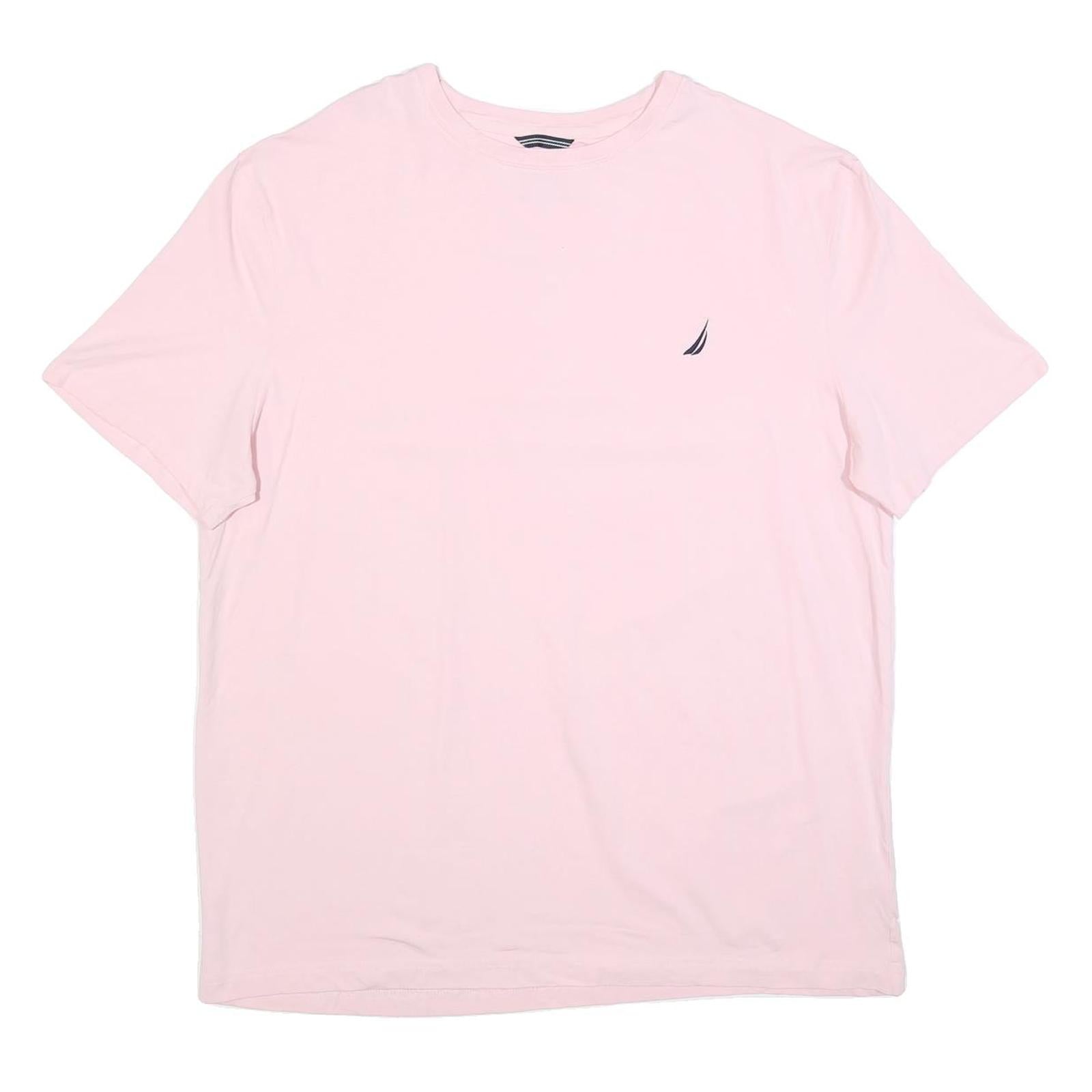 NAUTICA Mens Pink Crew Neck T-Shirt 2XL Short Sleeve Cotton Blend Casual Summer Refurbished - N/A refurbished available on Cerqular