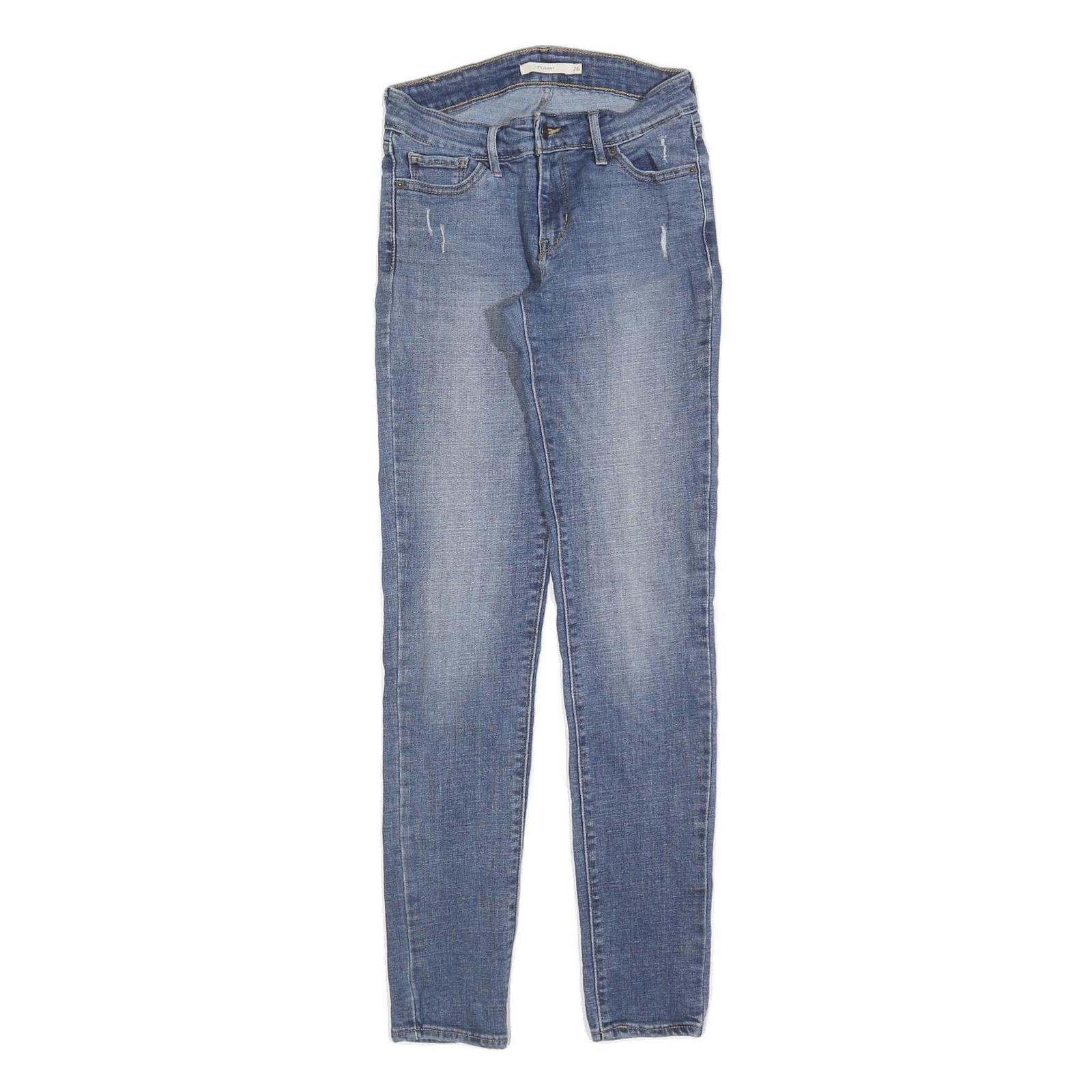 LEVI'S 711 Womens Jeans Blue Slim Skinny Denim Medium W26 L32 Stretch Skinny Fit Refurbished - N/A refurbished available on Cerqular