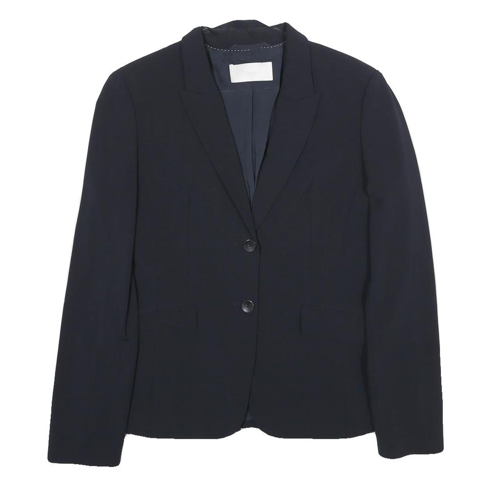 BOSS HUGO BOSS Womens Navy Blue Blazer Jacket M Woven Tailored Button Closure Refurbished - N/A refurbished available on Cerqular