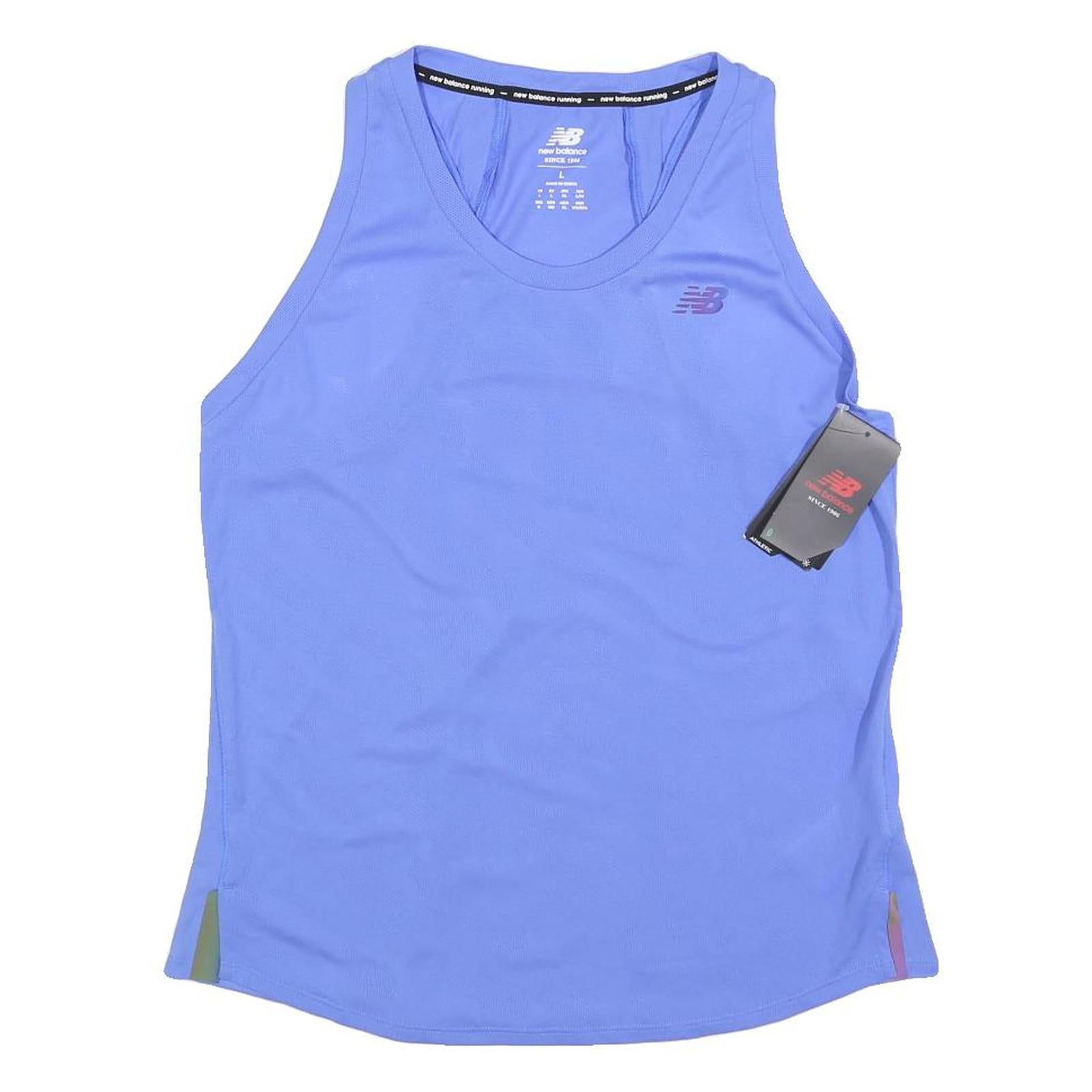 NEW BALANCE Womens Blue Running Vest L Sleeveless V-Neck Sports Active Wear Refurbished - N/A refurbished available on Cerqular